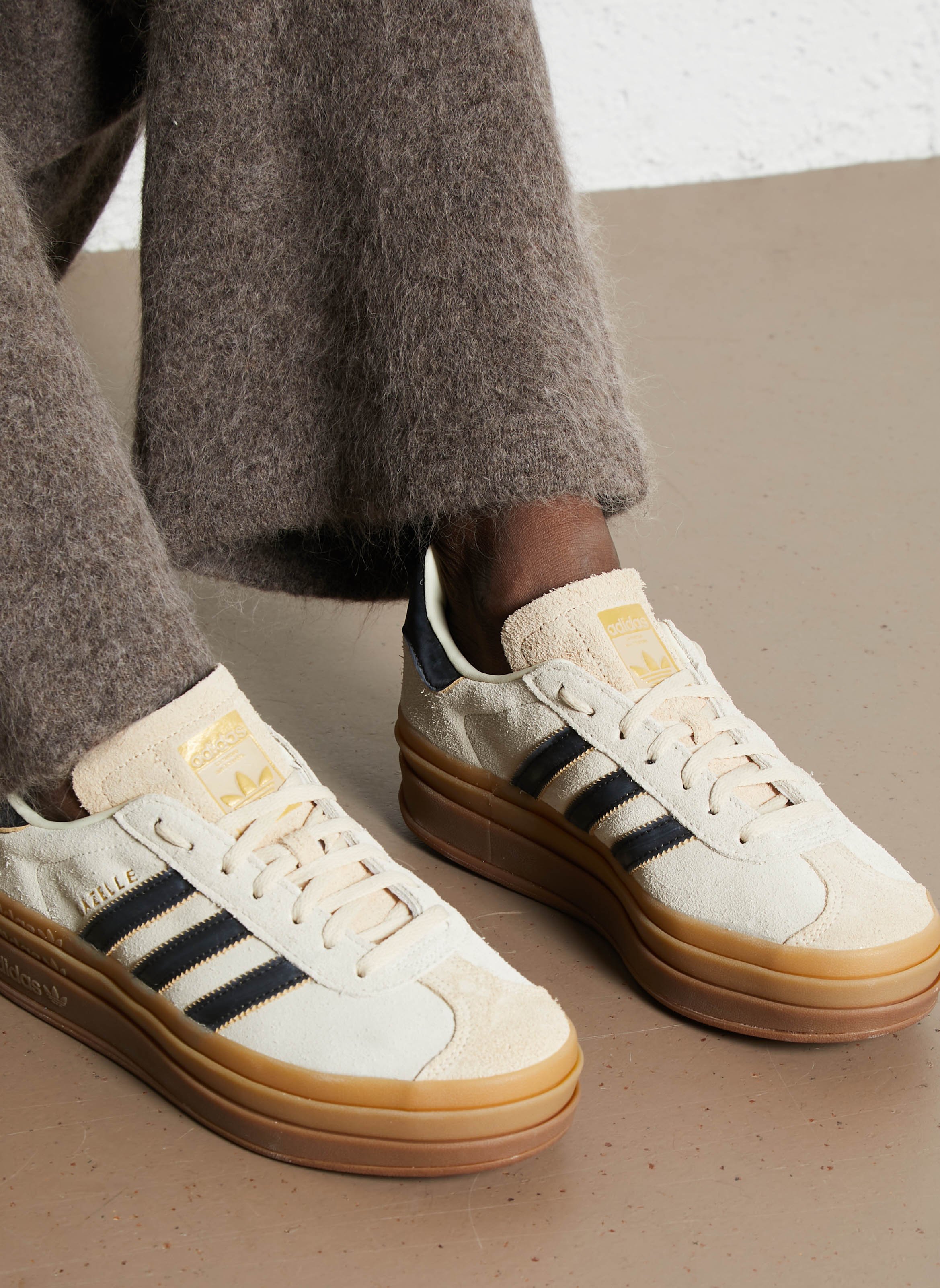 Leather low-top sneakers ADIDAS Beige