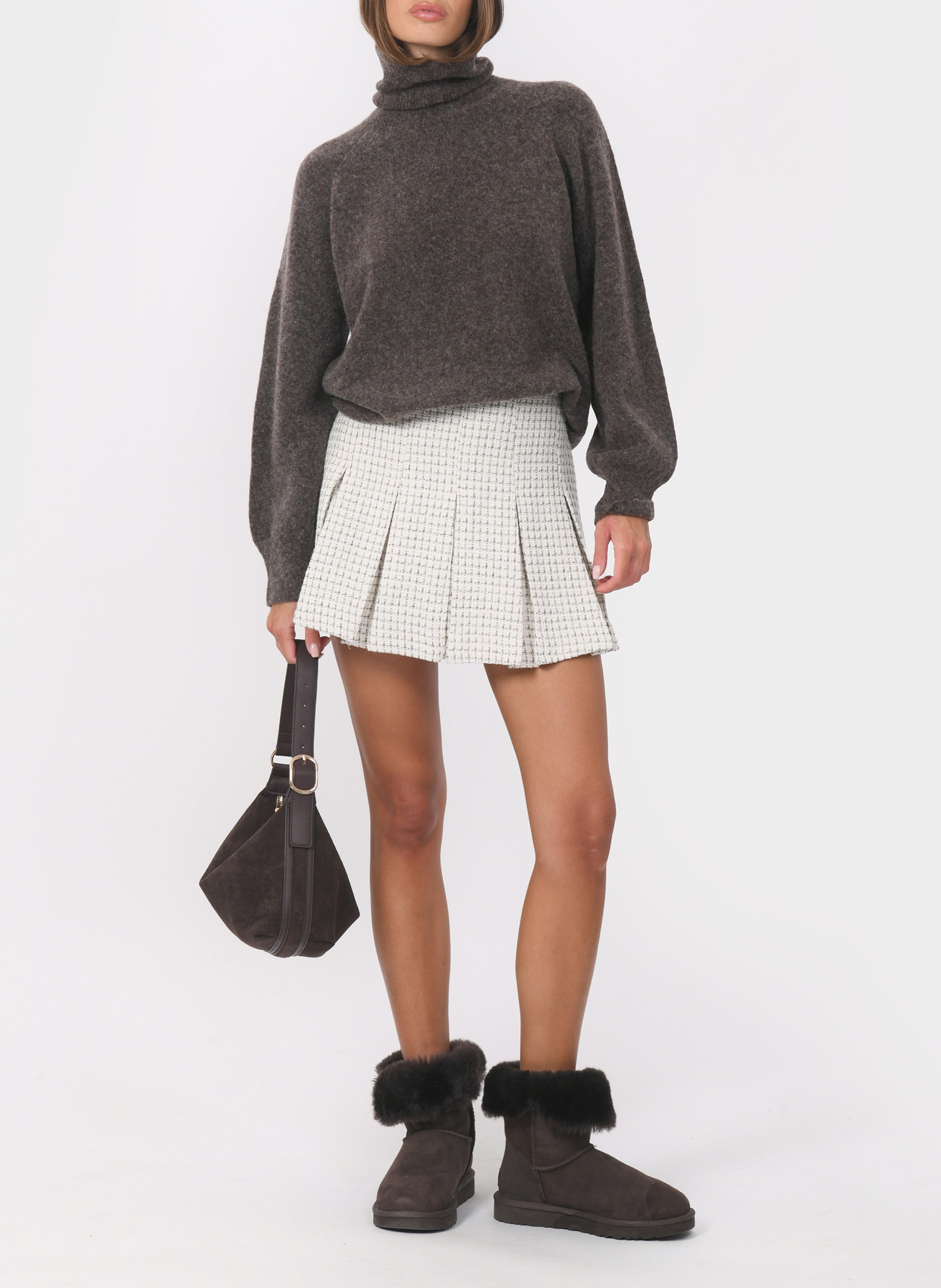 Jupe courte en tweed KOOKAI Blanc