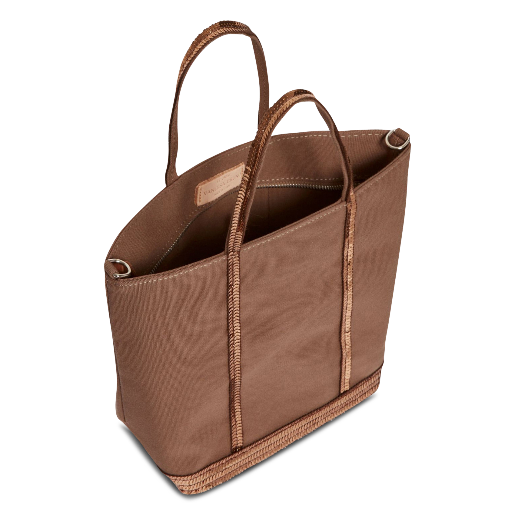 Cabas S en coton à sequins VANESSA BRUNO Marron