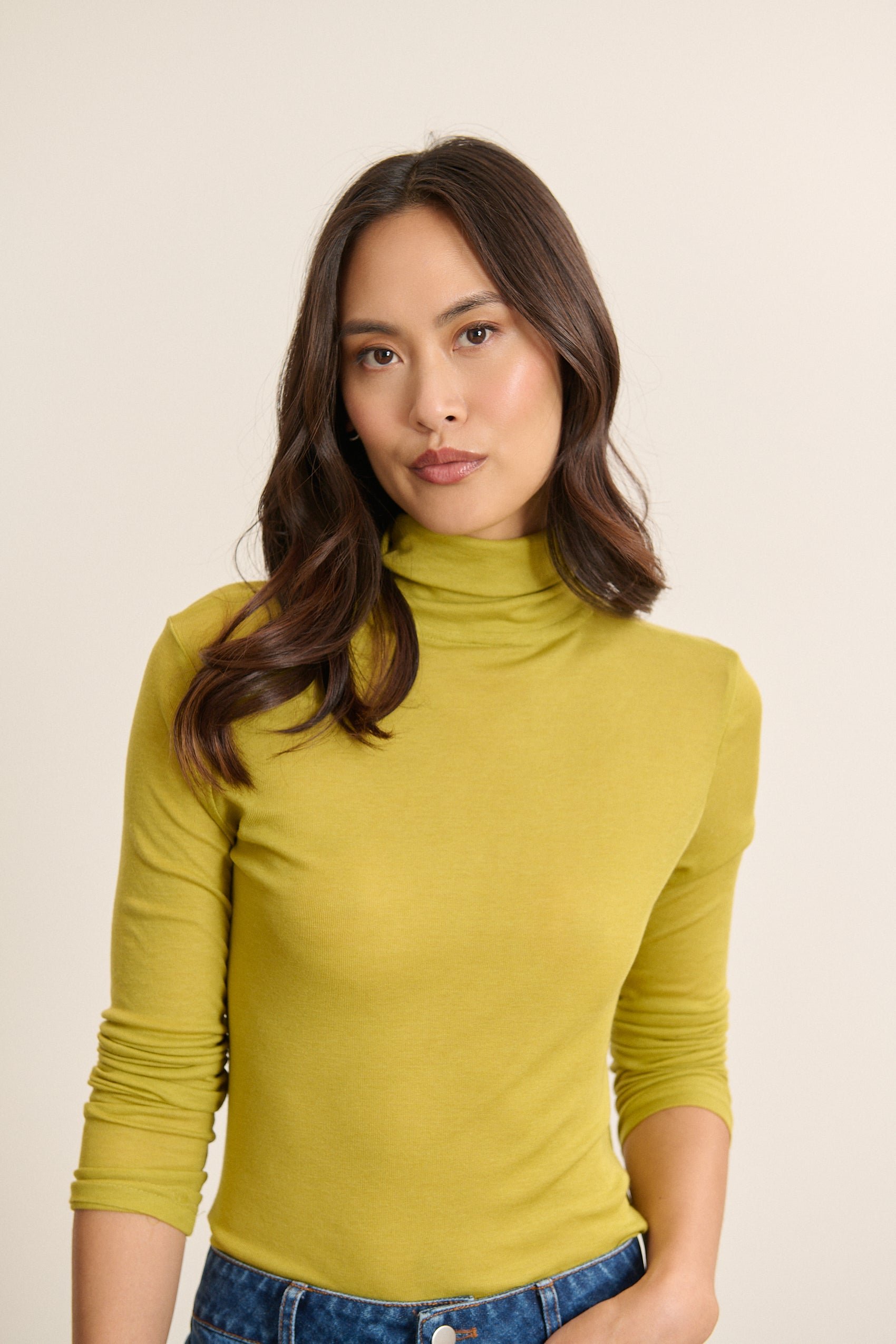 T-shirt col montant manches longues GARANCE PARIS Vert