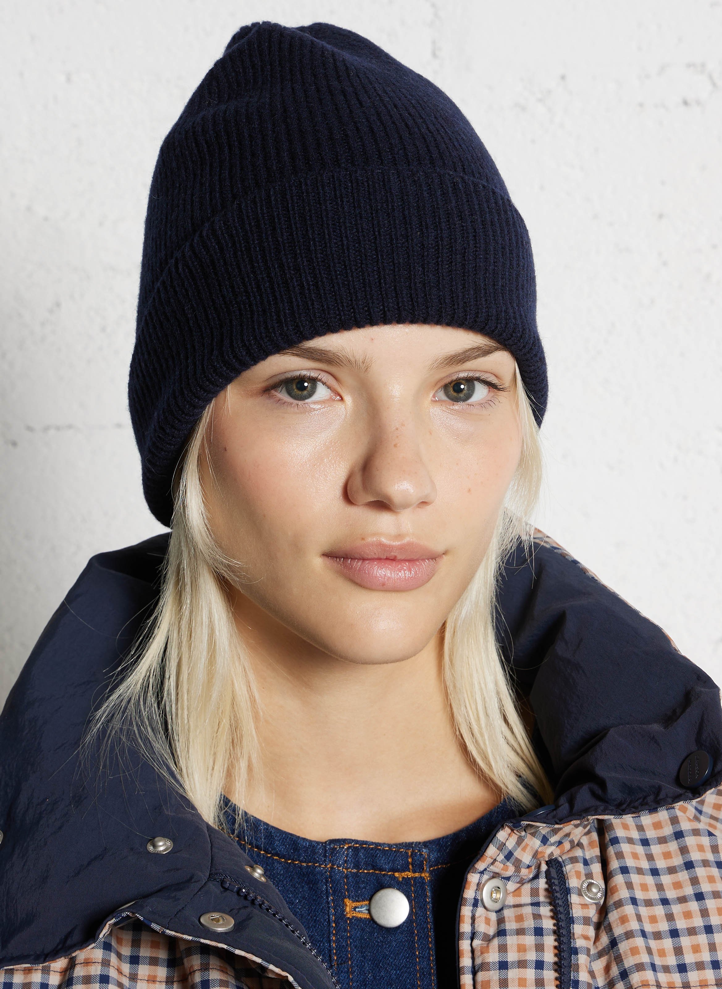 Bonnet en laine et cachemire CEZEMBRE Bleu