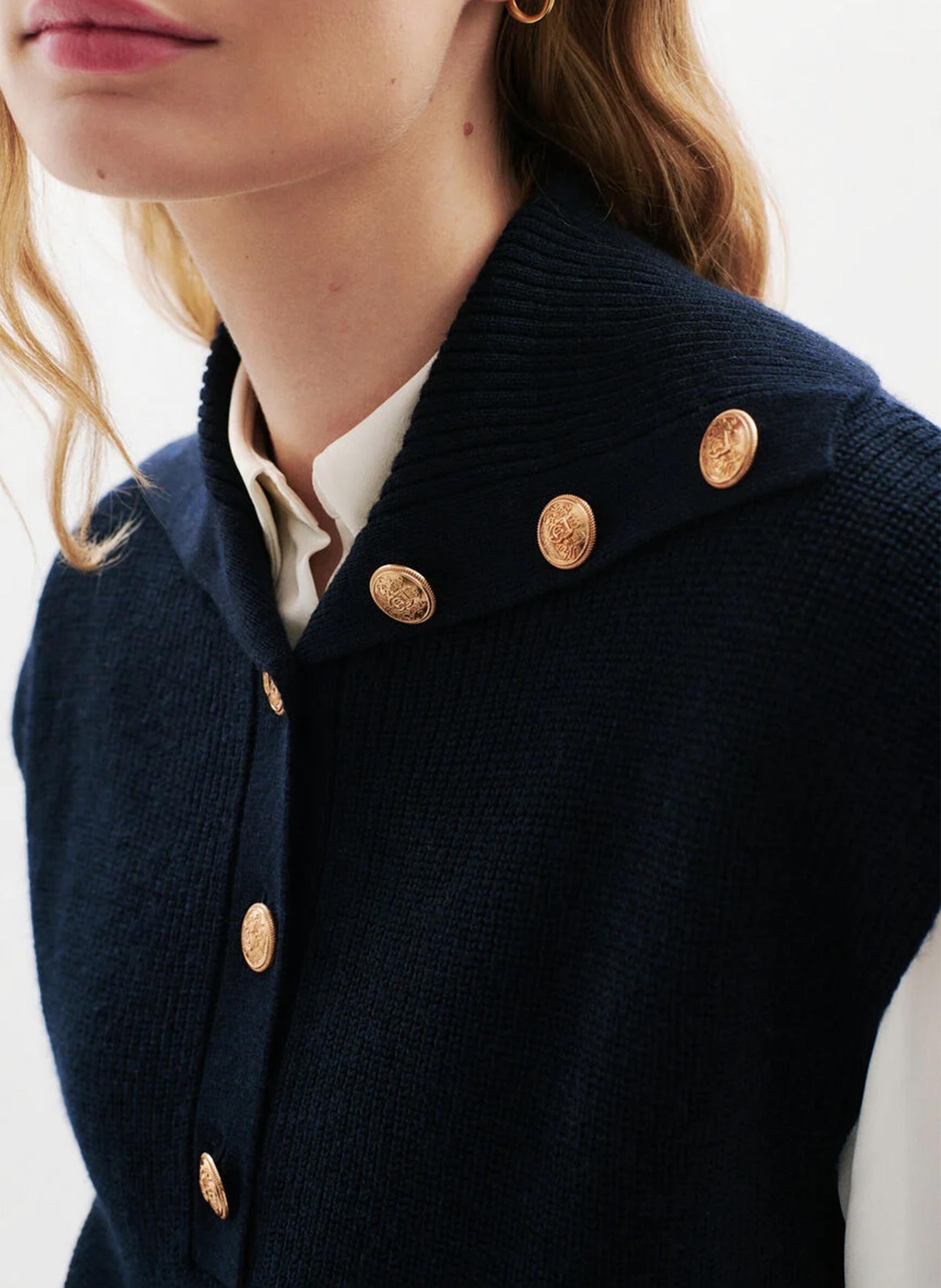 Pull camionneur en laine mélangée CAROLL Bleu