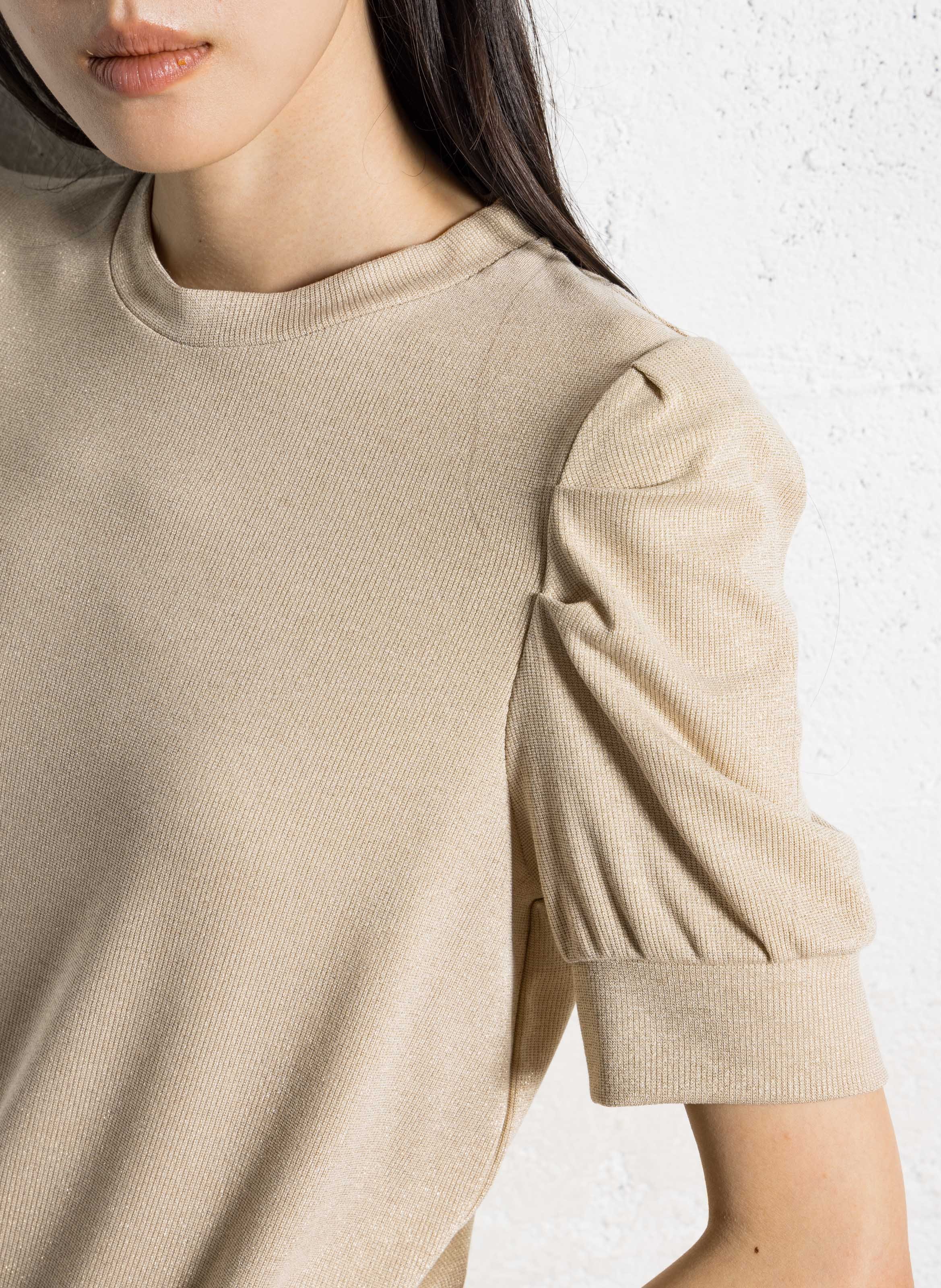 Round neck straight fit sequined sweater IKKS Golden