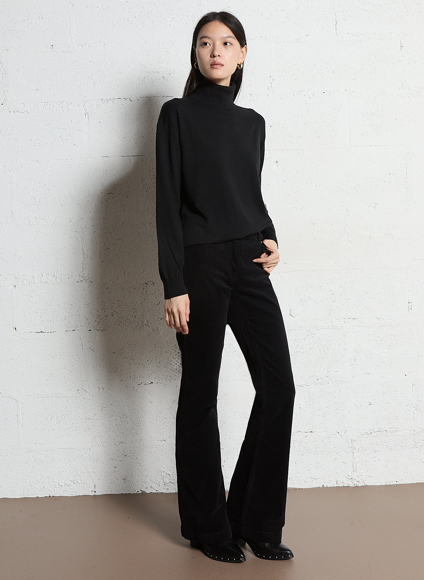 Sous-pull col roulé en maille Noir