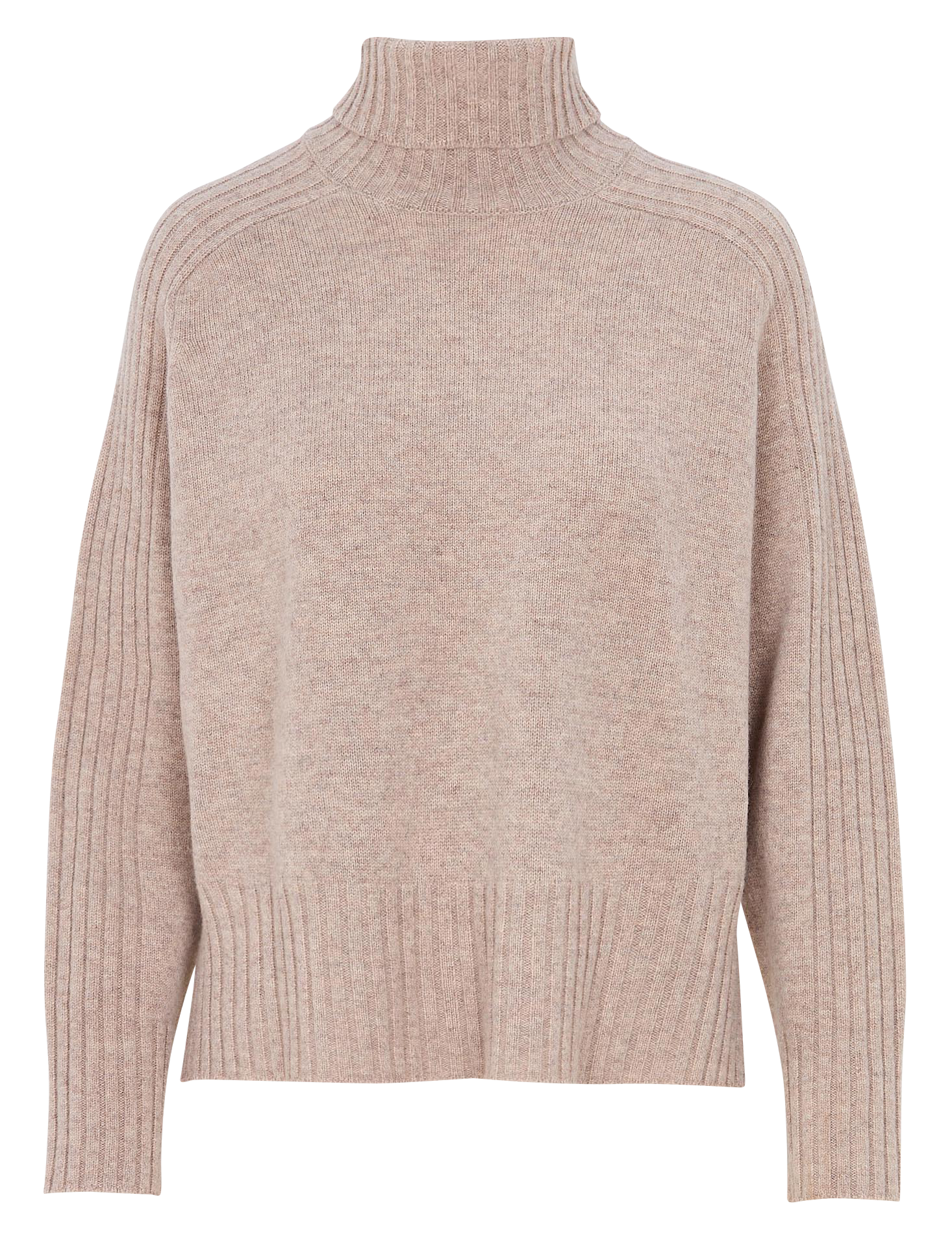 Pull oversize col roulé en laine et cachemire KOOKAI Marron