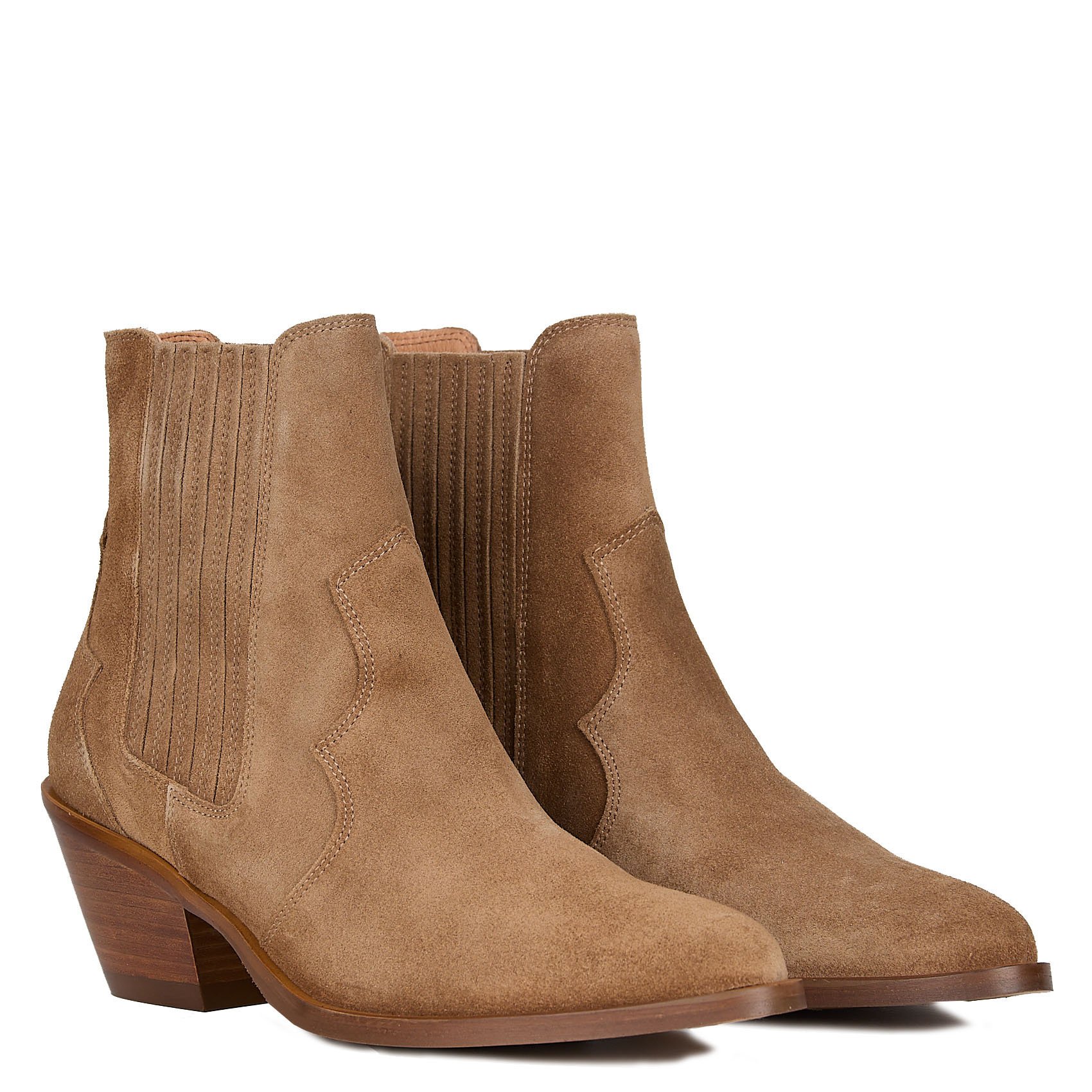 Bottines en cuir velours MELLOW YELLOW Beige