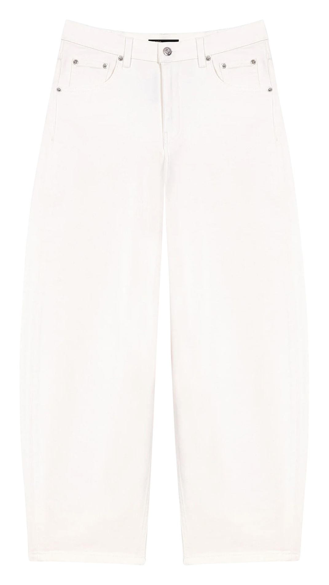 Wijde broek met hoge taille in effen kleur MAJE Wit