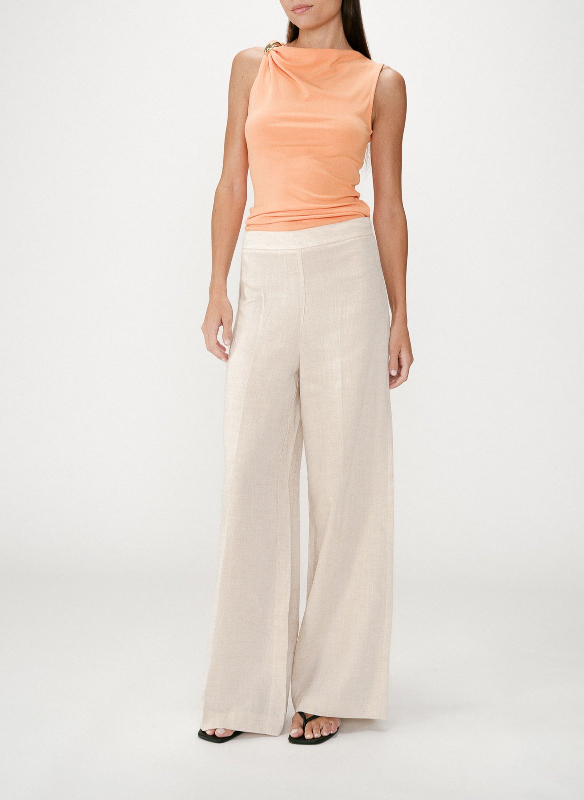 Pantalon large  GRACE ET MILA Beige