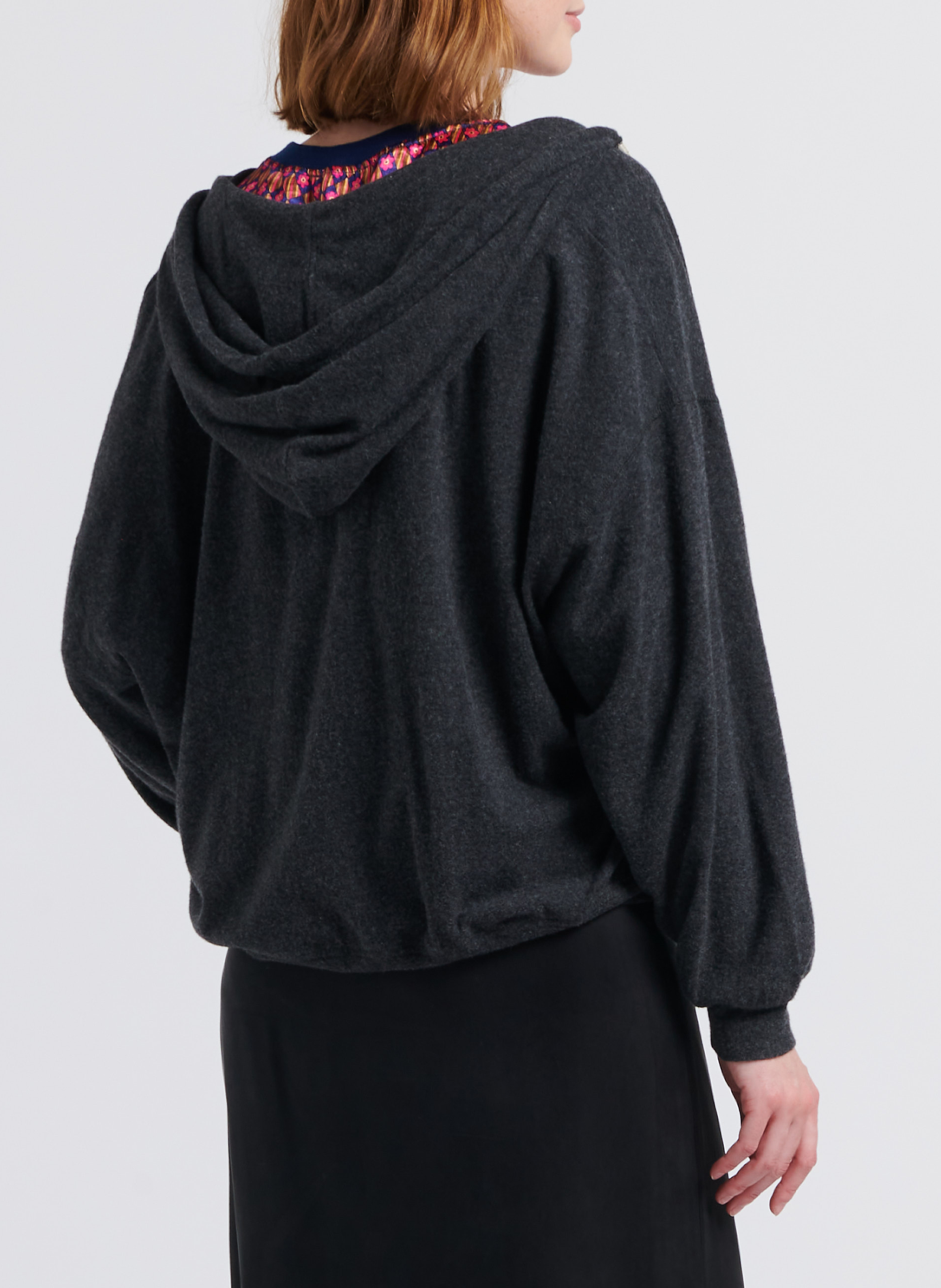 Kapuzensweatshirt aus Baumwoll-Mix AMERICAN VINTAGE Schwarz