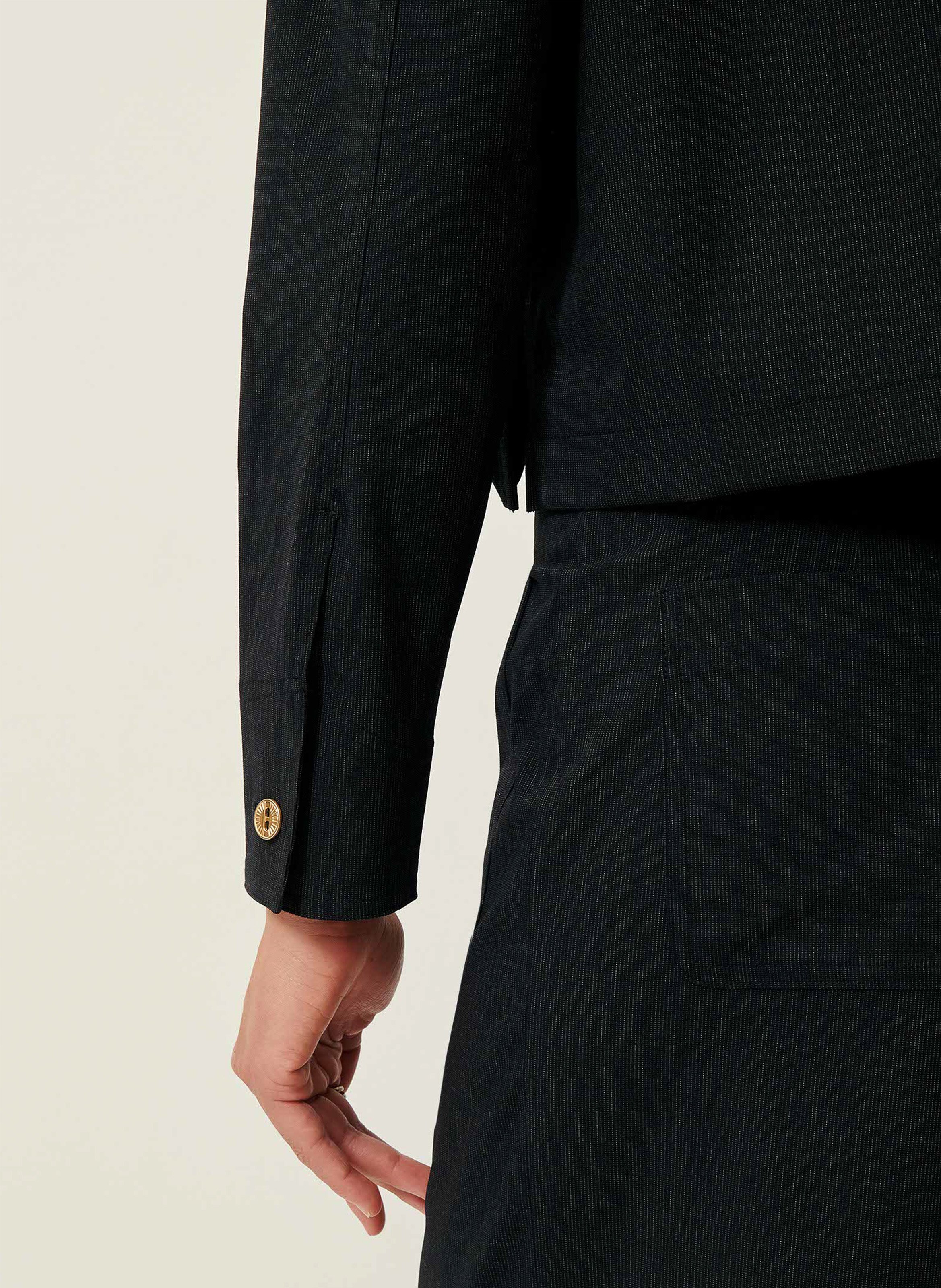 Oversized cotton and linen-blend overshirt with classic collar SESSUN Grey