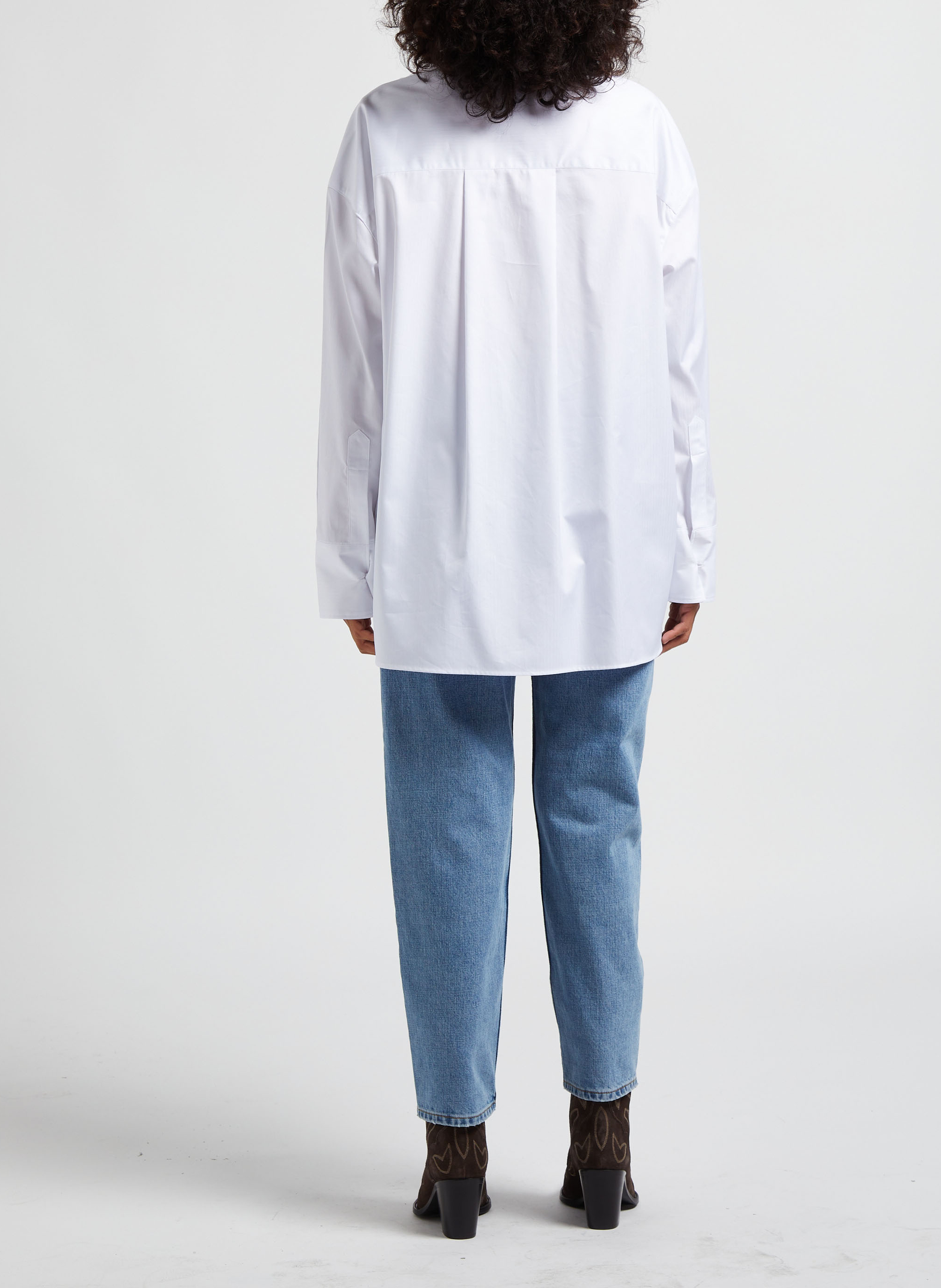 Straight Cut High Waist Jeans aus Baumwolle MARGAUX LONNBERG Blau