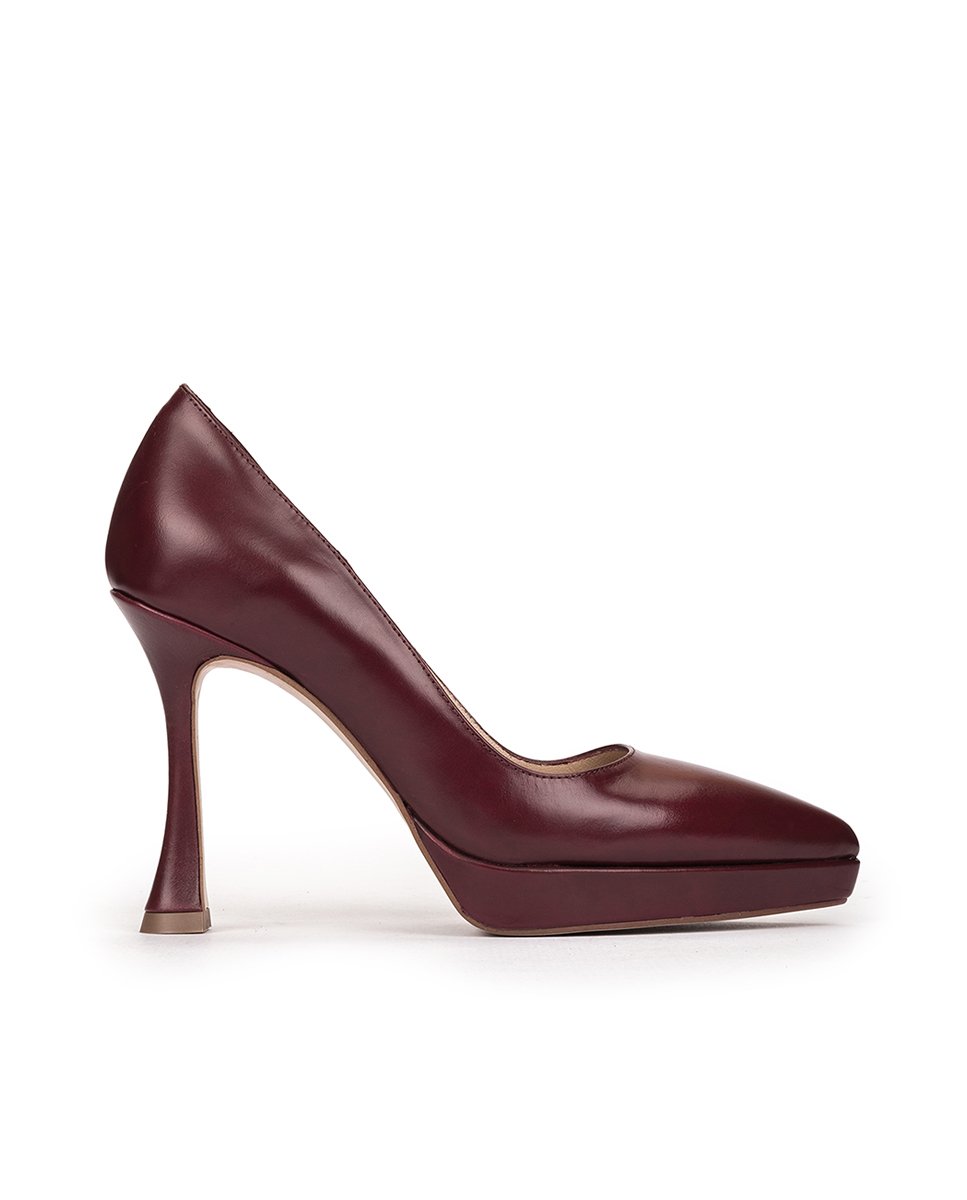 Burgundy leather high heels. PEDRO MIRALLES Red