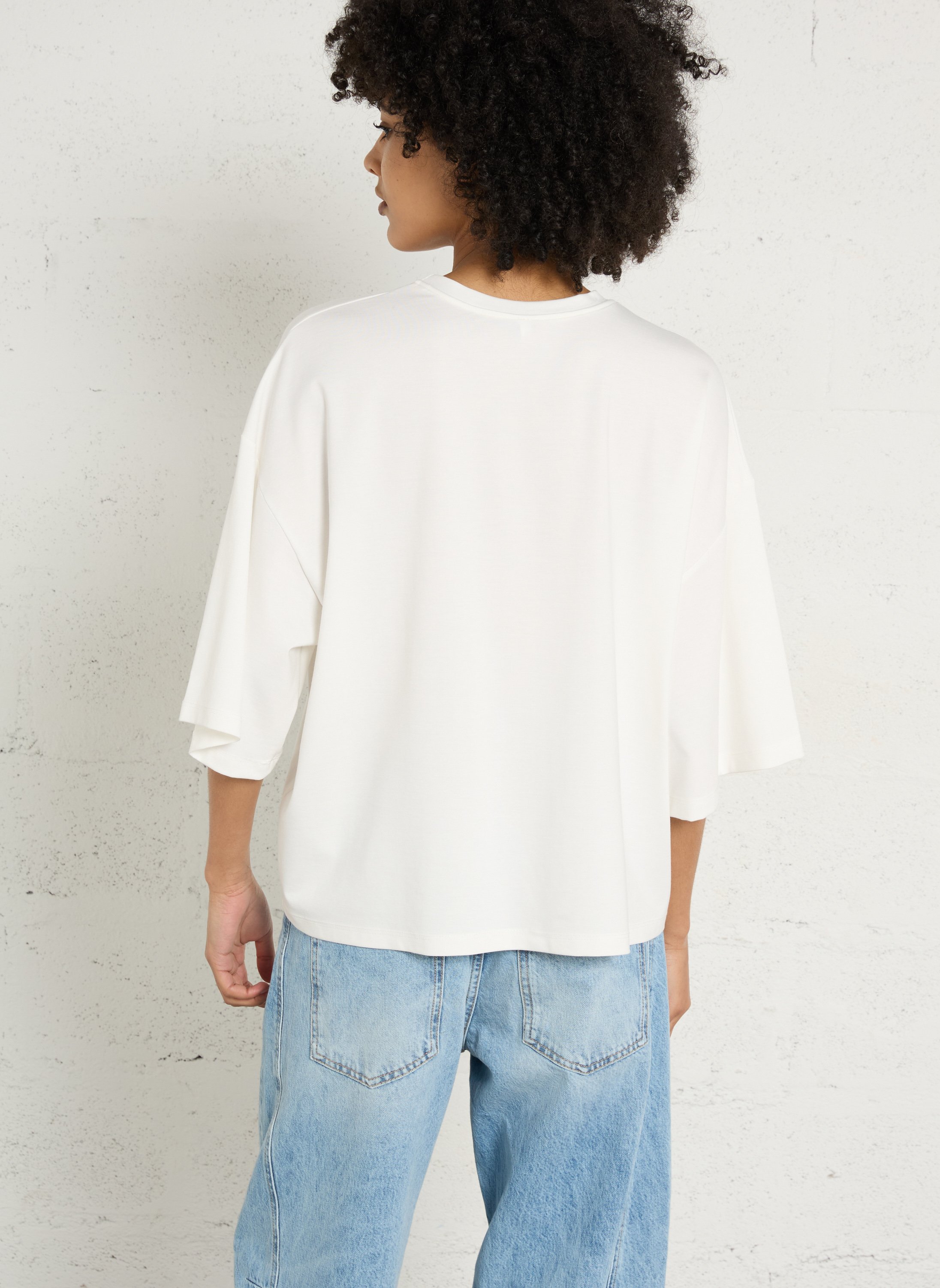 Tee-shirt fluide manches courtes uni IMPERIAL Beige