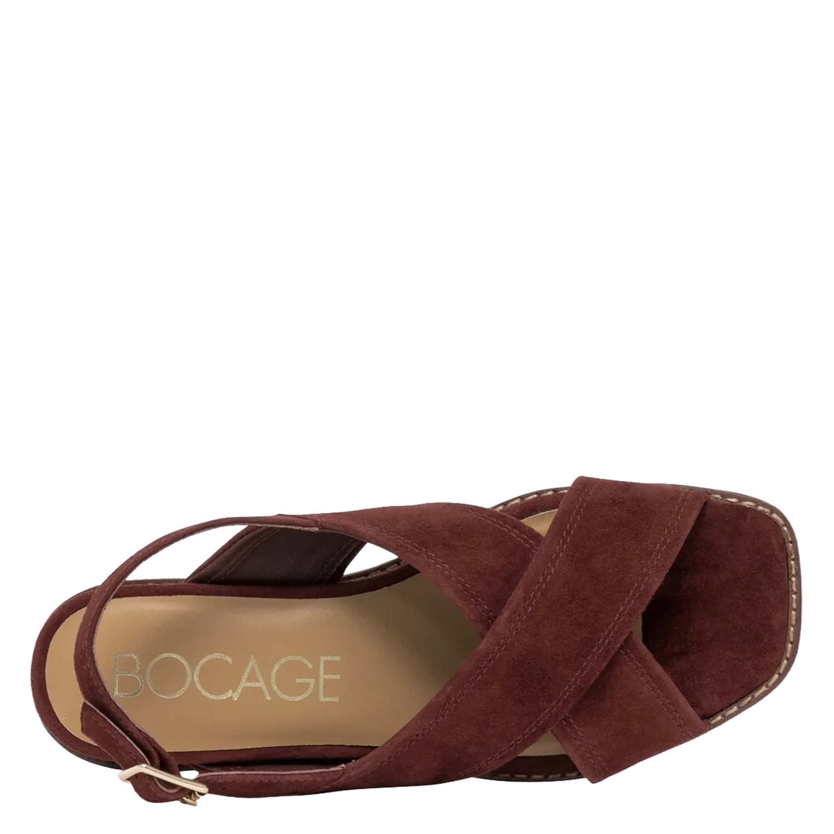 Flat leather mules BOCAGE Purple