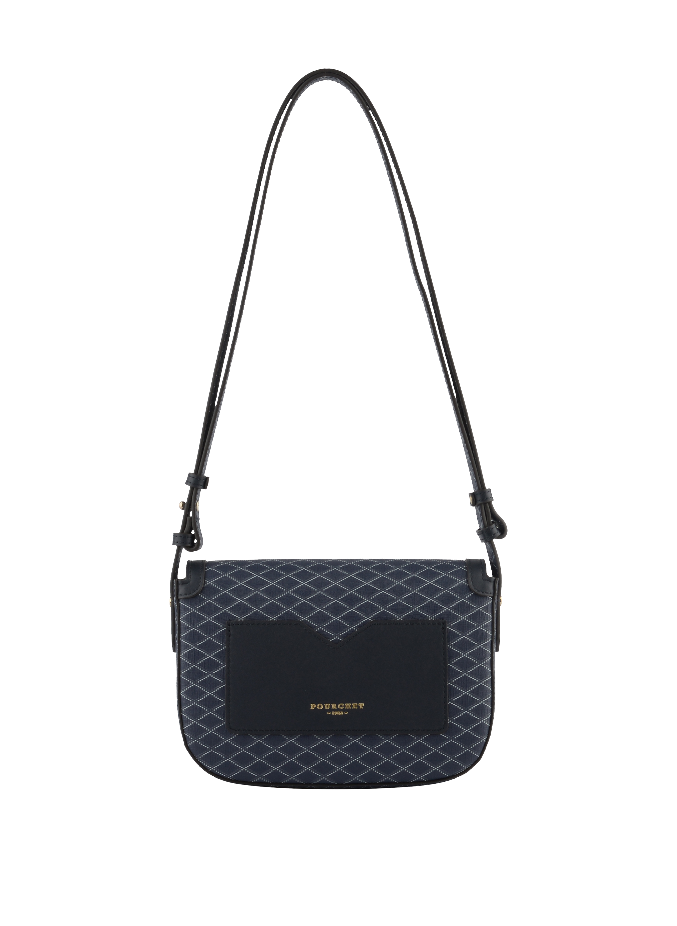 Coated canvas shoulder bag POURCHET Blue