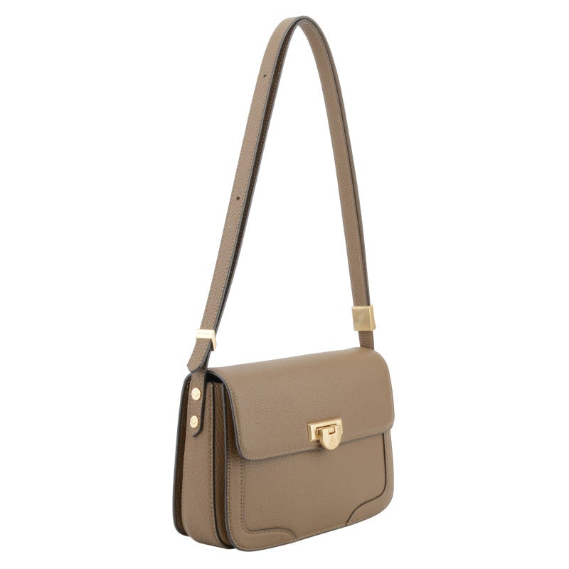 Crossbody bag in cowhide leather Brown