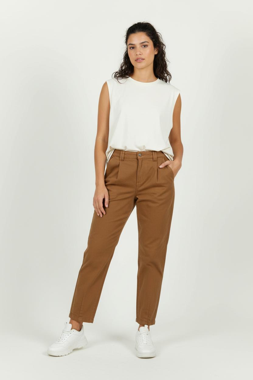 Cropped slim jeans with studs SEZANE - Seconde main Brown