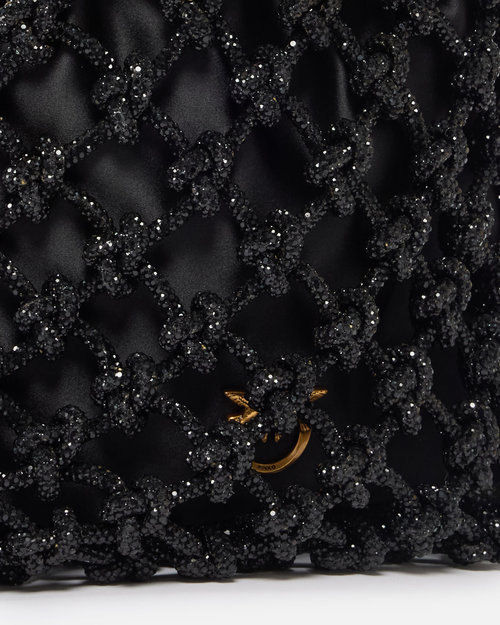 Petit sac porté épaule à micro strass PINKO Noir