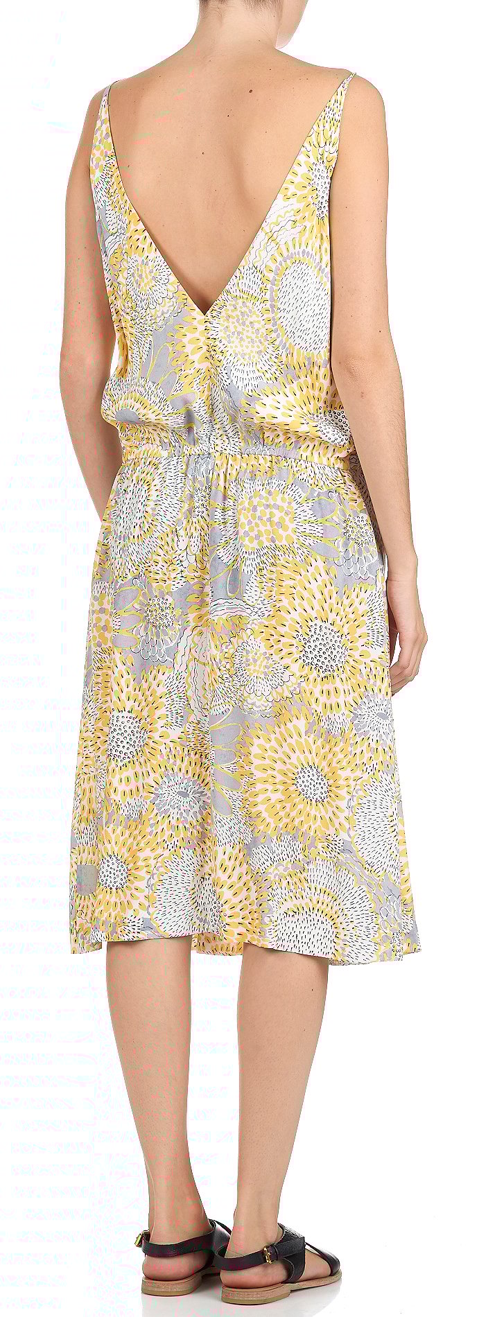 Fitted printed dress ATTIC AND BARN Yellow