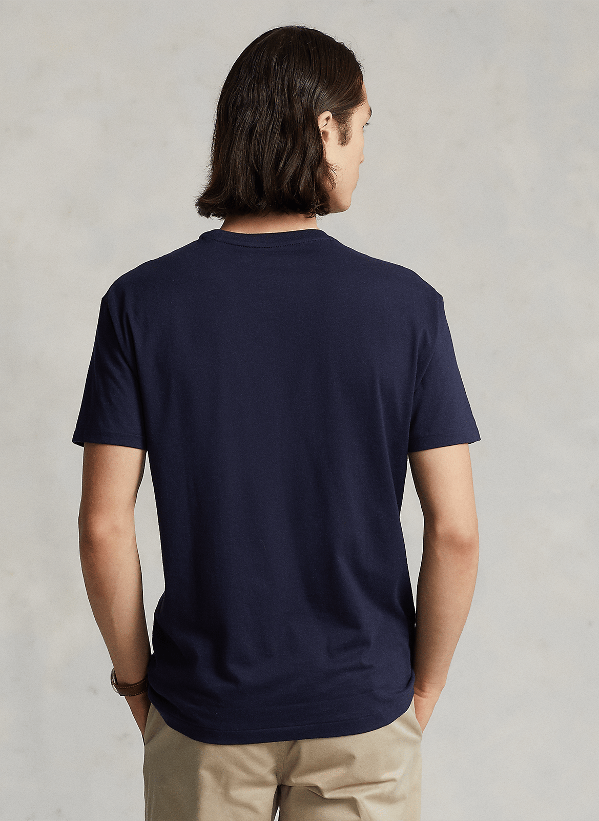 Rundhals-T-Shirt aus Baumwolle mit Pony Player, Slim Fit POLO RALPH LAUREN Blau