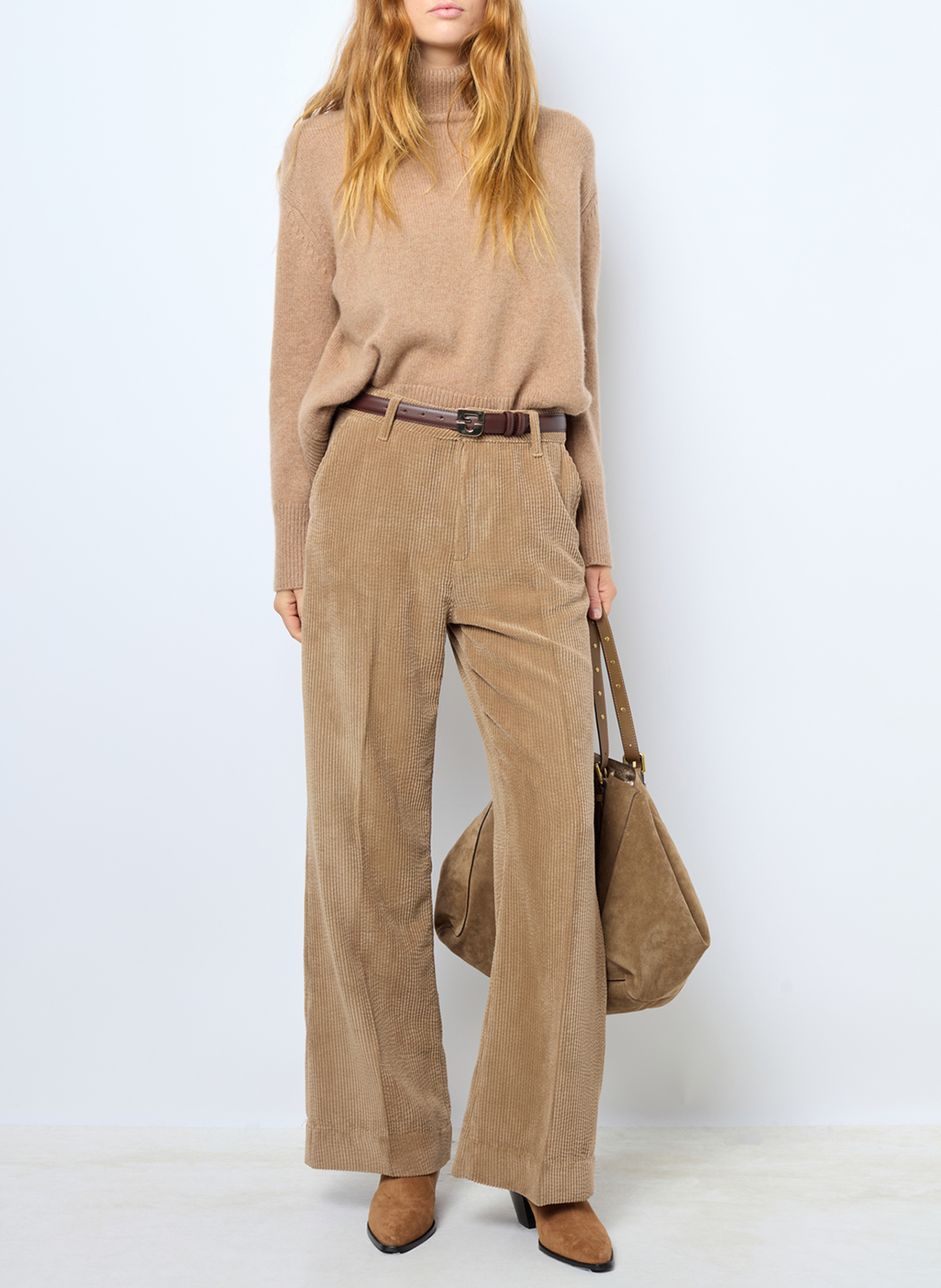 Shopper aus Veloursleder GERARD DAREL Grun