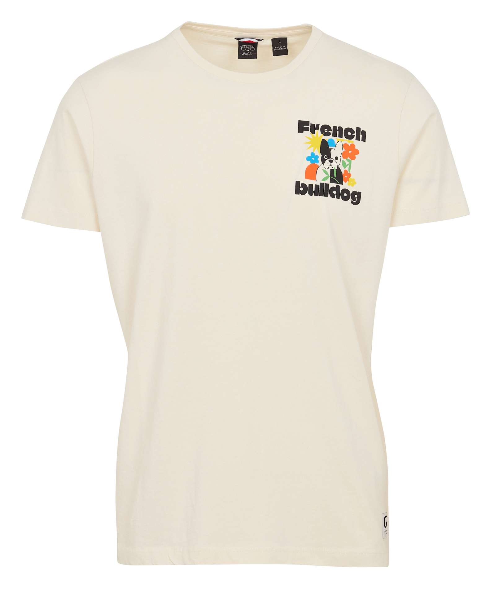 T-shirt taglio dritto scollo tondo serigrafata in cotone LE TEMPS DES CERISES Bianco