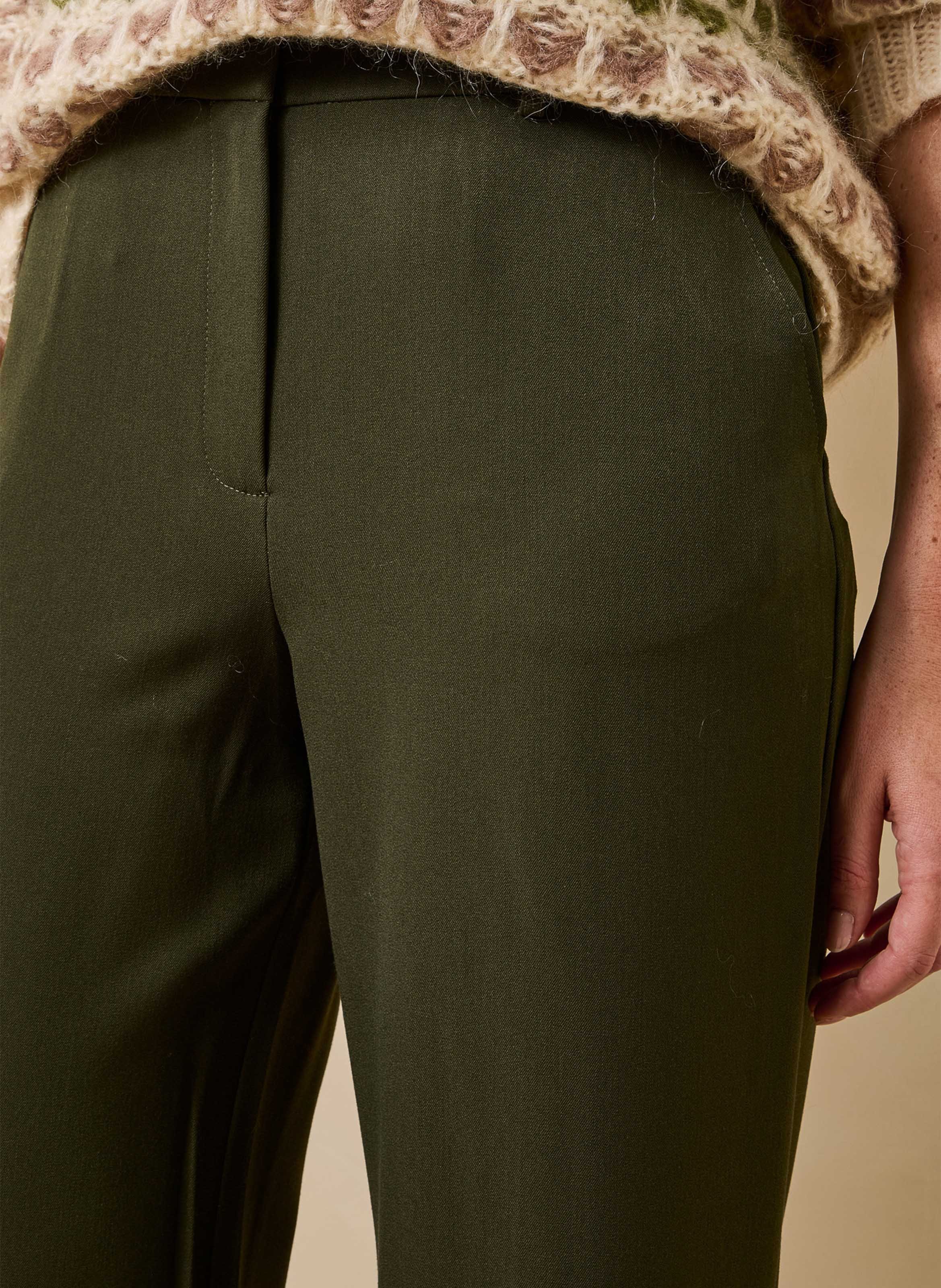 High-waisted wide-leg pants LA FEE MARABOUTEE Green