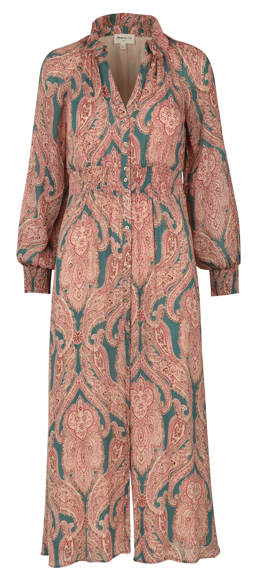 Langes, gerade geschnittenes Blumenkleid MAISON 123 Rosa