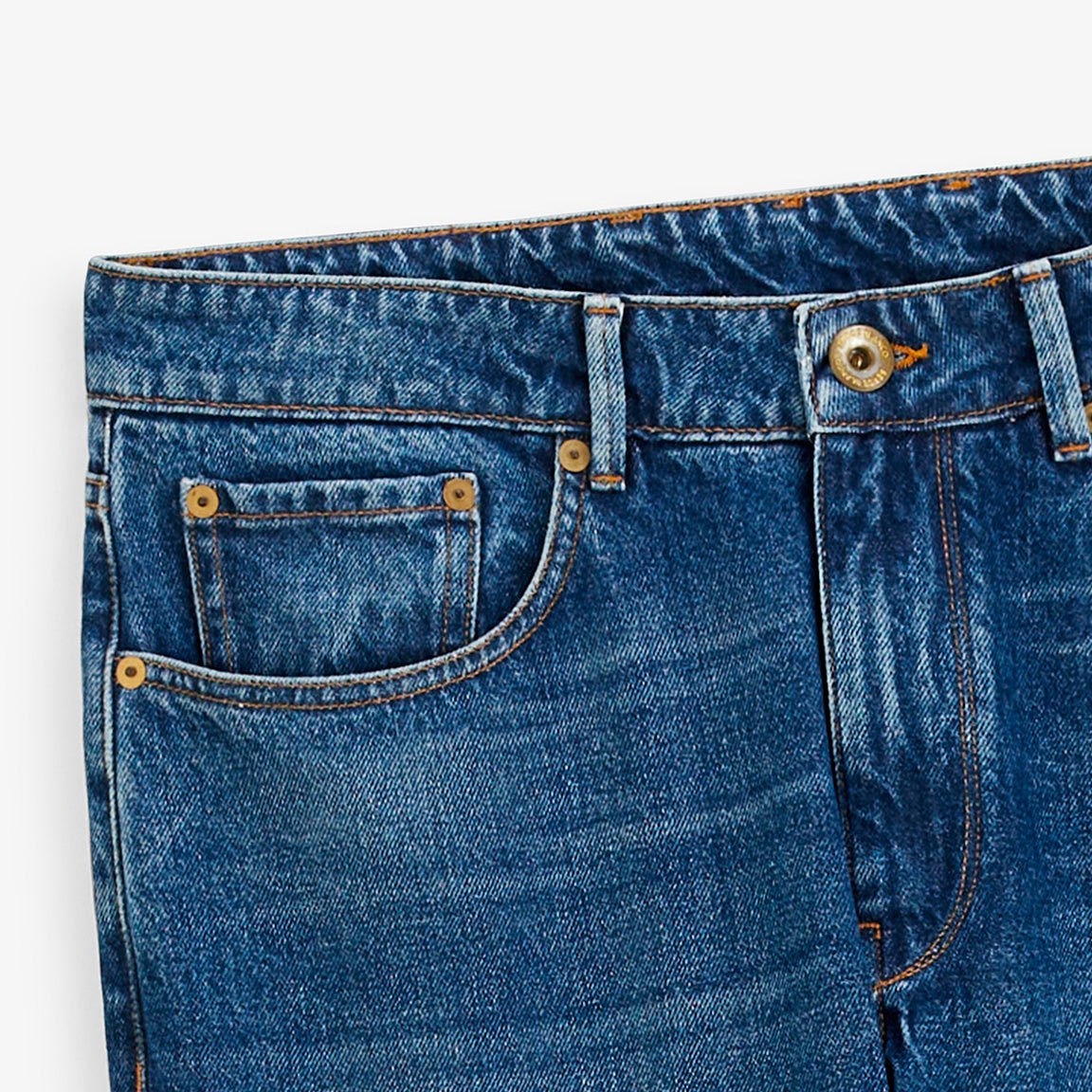 Tapered washed cotton jeans SERGE BLANCO Blue