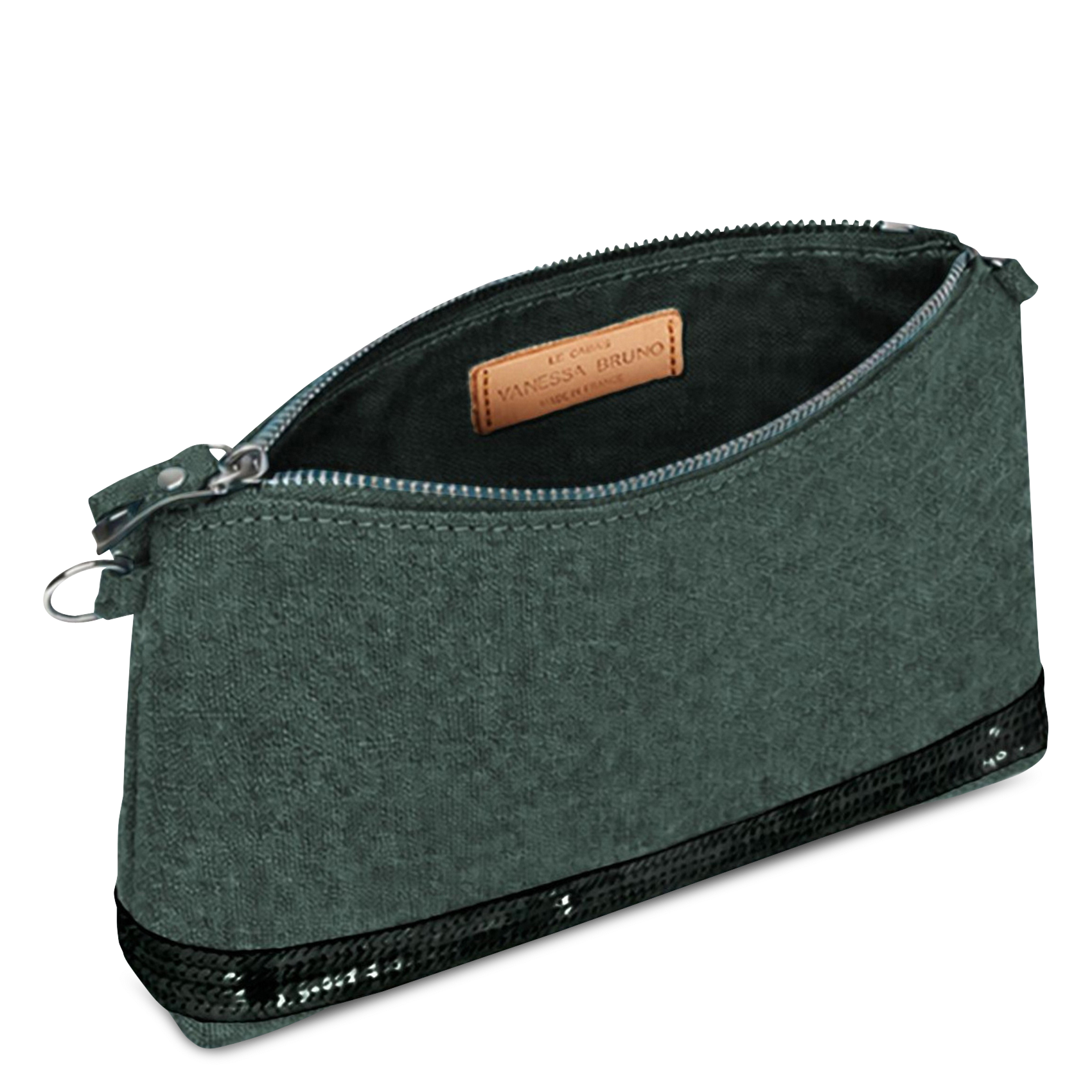 Crossbody linen clutch VANESSA BRUNO Green