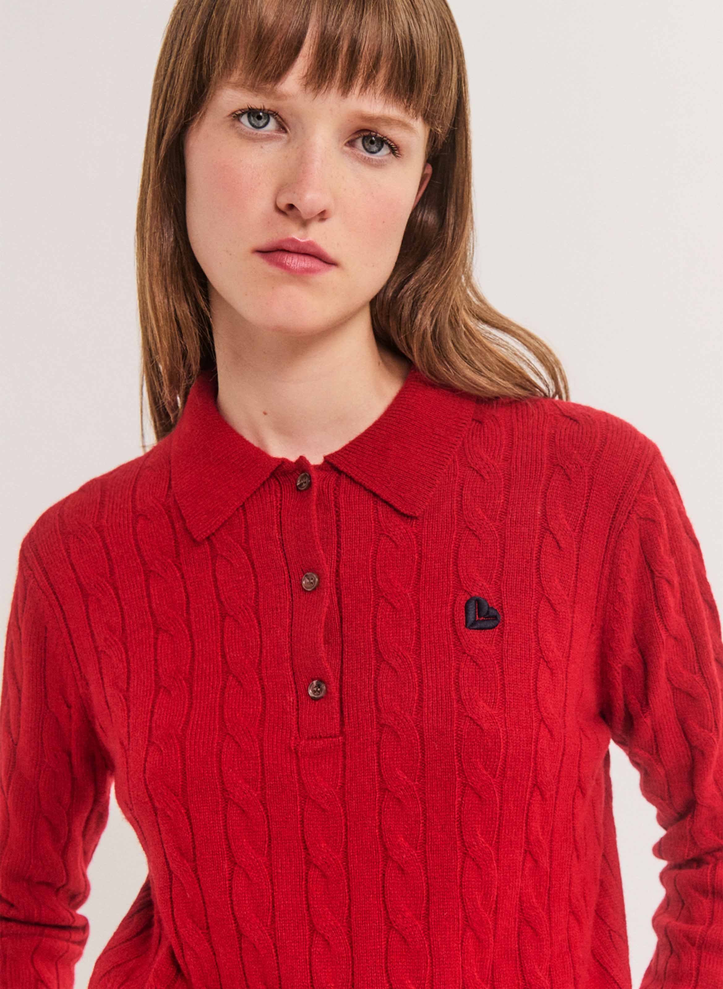 Twisted knit polo PABLO Red