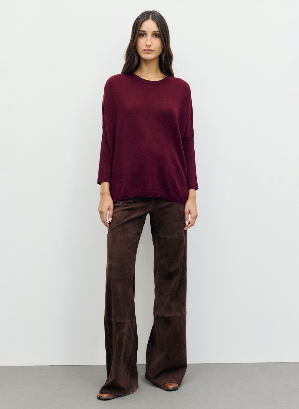 Oversized ronde hals trui in kasjmier GERARD DAREL Rood