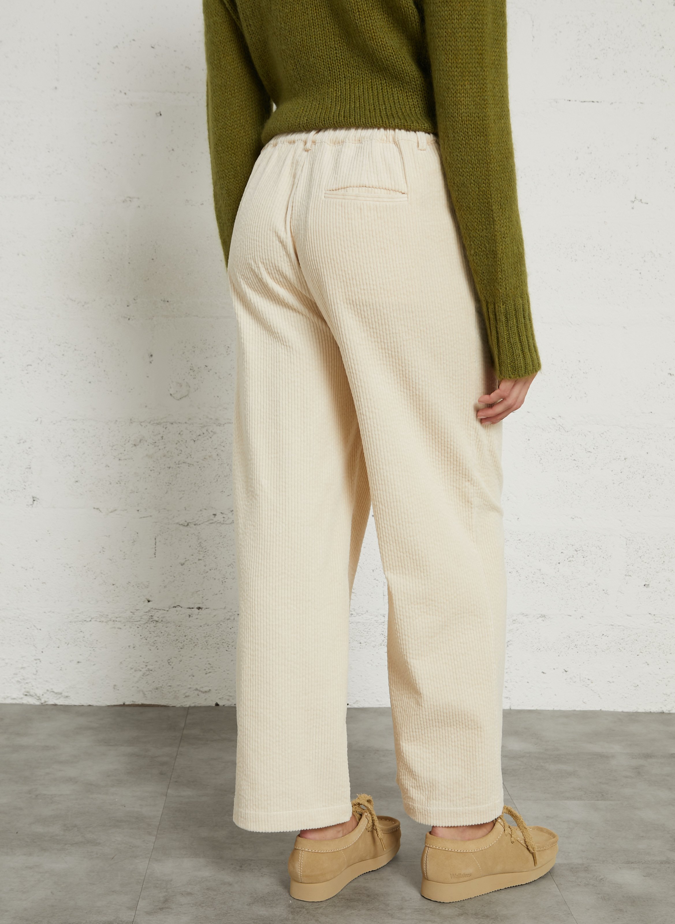Pantalon en velours côtelé de coton  BELLA JONES Beige