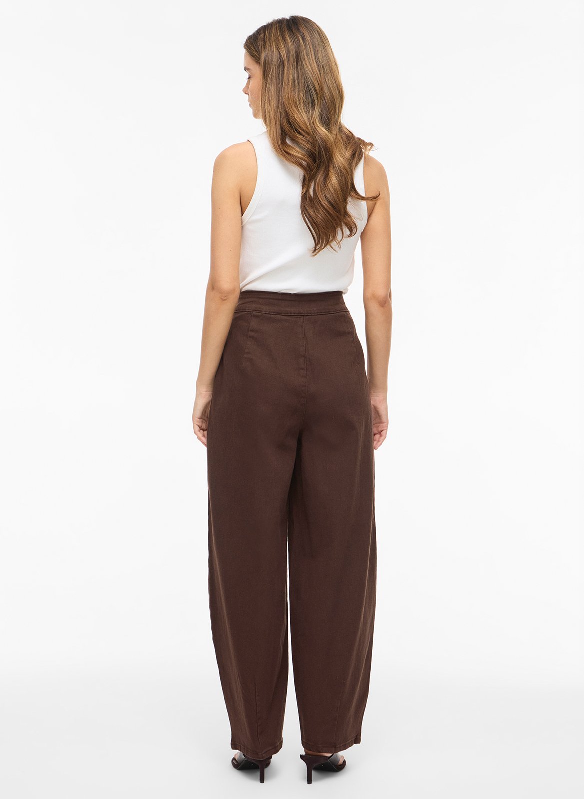 Hoch geschnittene Baumwollmischung Jeansrock VILA Braun