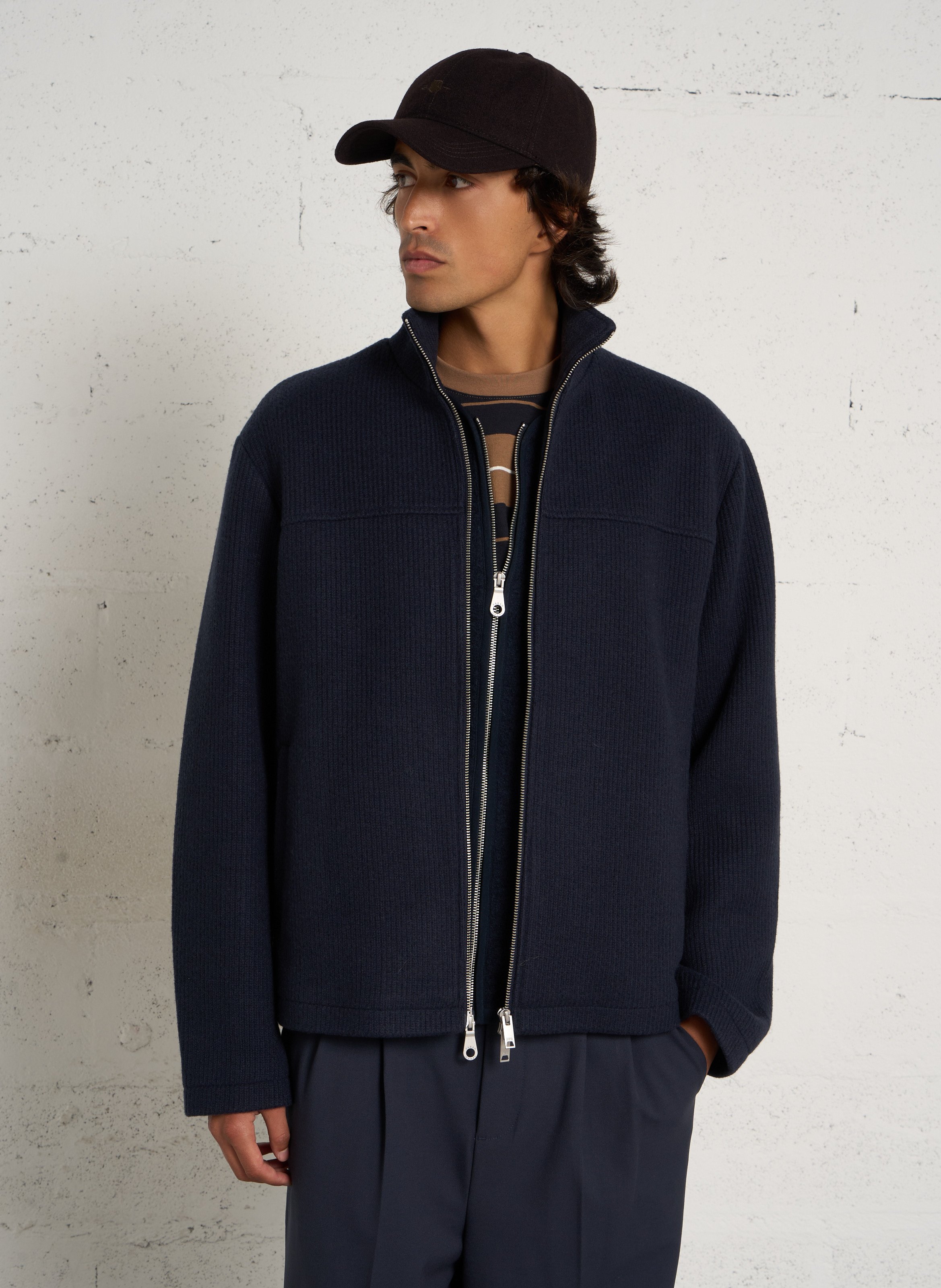 Straight high-neck jacket CASUAL FRIDAY Blue