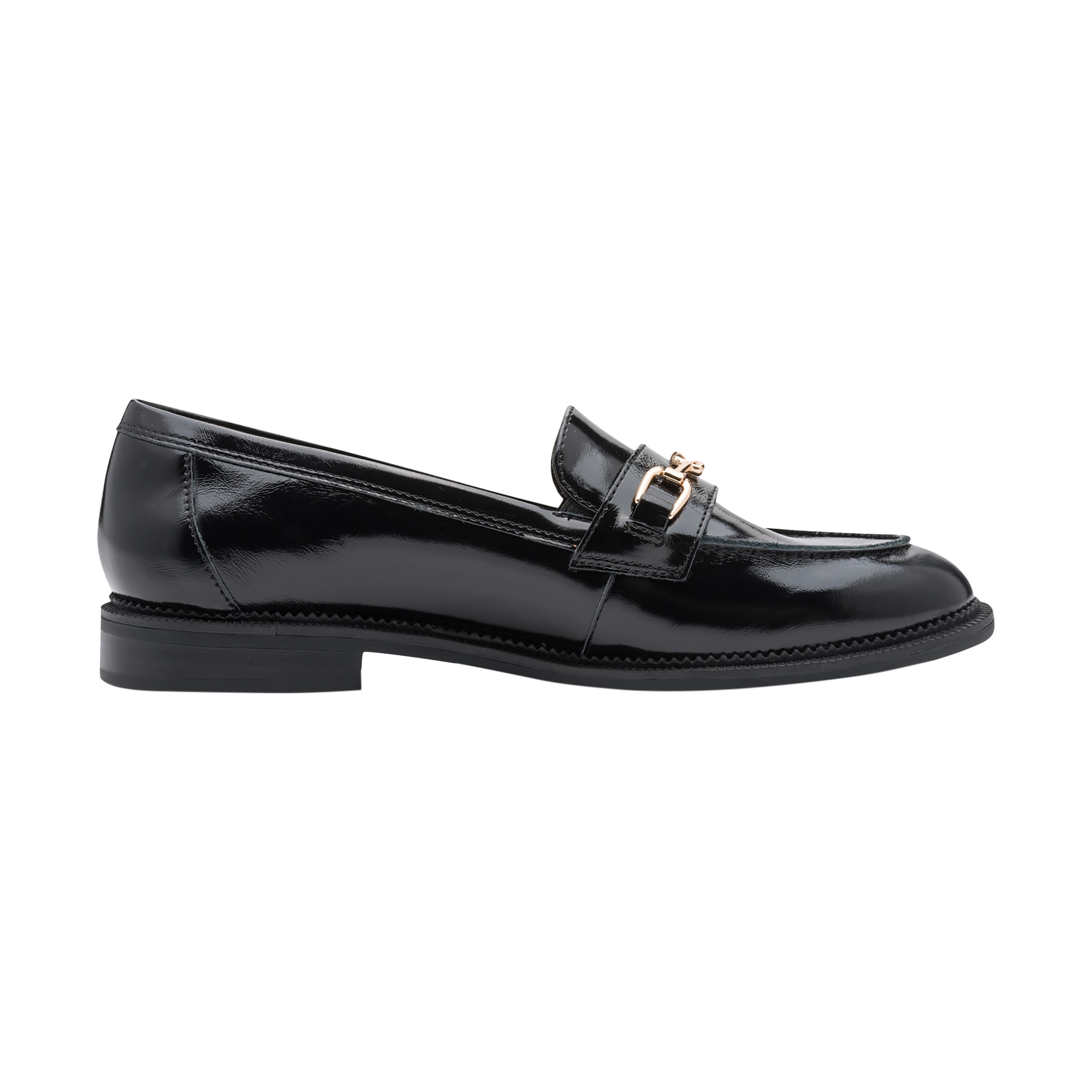 Leather moccasins TAMARIS Black