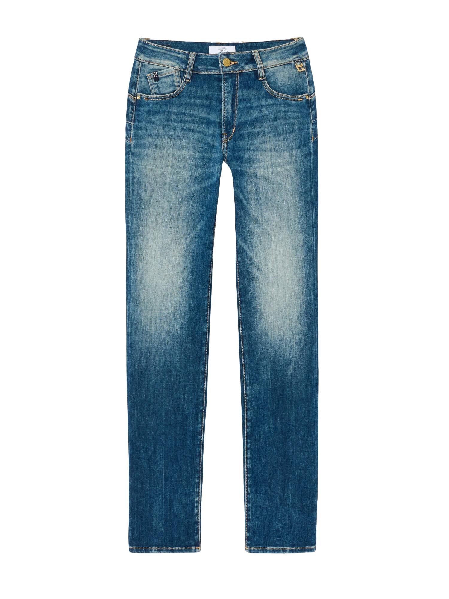 High-waisted straight-leg zip jeans LE TEMPS DES CERISES Blue