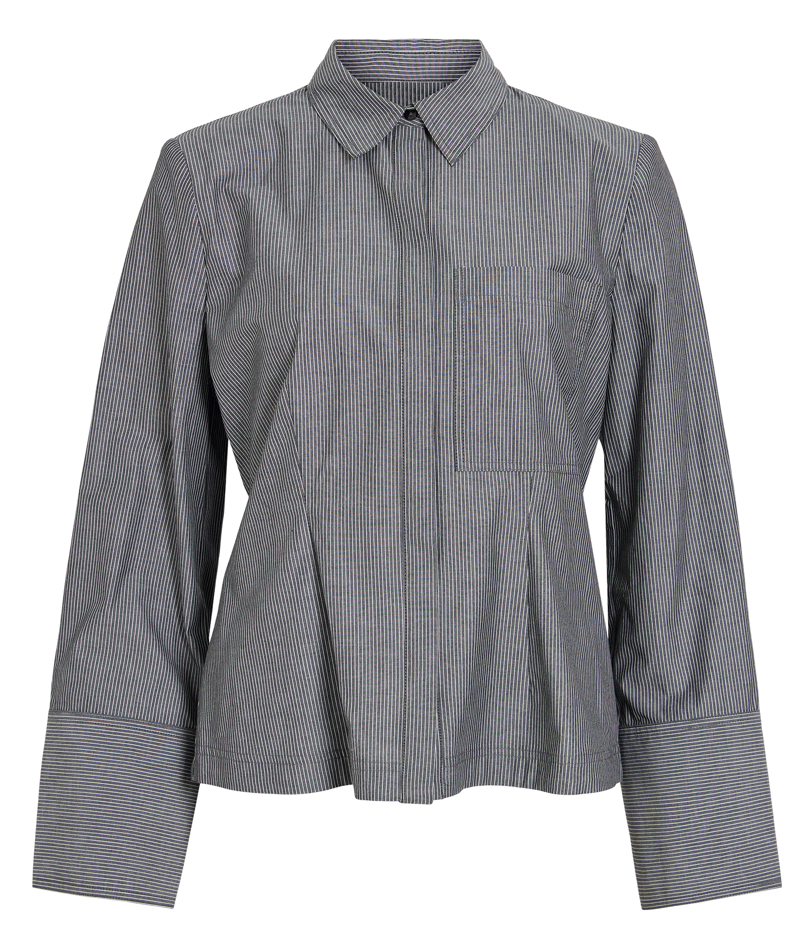 Fitted cotton shirt with classic collar ROUGE EDIT Grey