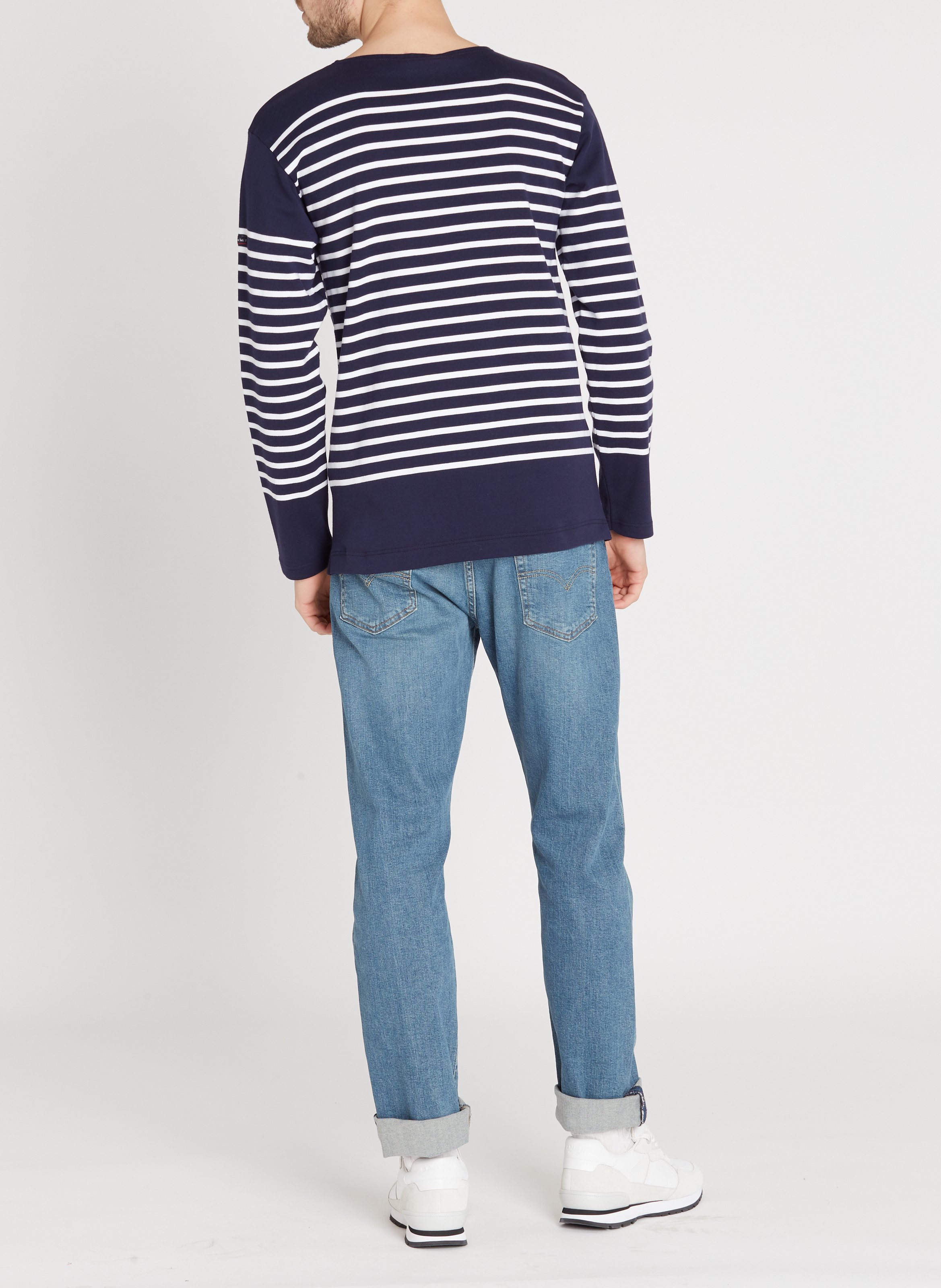 Marinière col rond en jersey de coton lourd ARMOR LUX Bleu