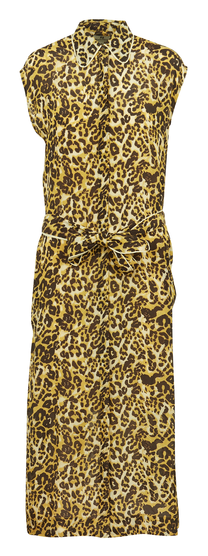 Robe longue col classique imprimée léopard  SWILDENS Blanc