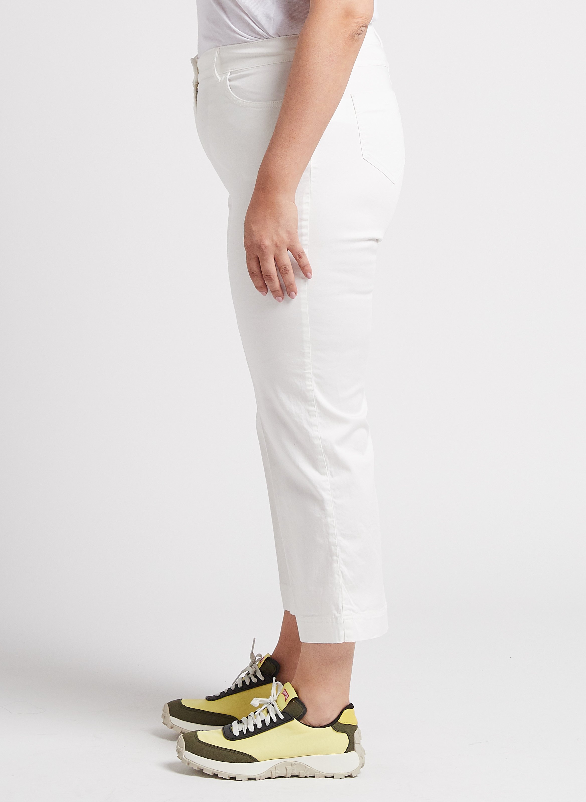 Pantalon droit en coton mélangé  PERSONA by Marina Rinaldi Blanc