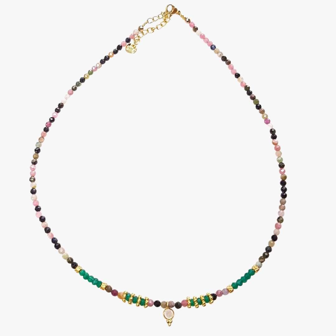 Tourmaline and green onyx necklace GINANDGER Multicolored