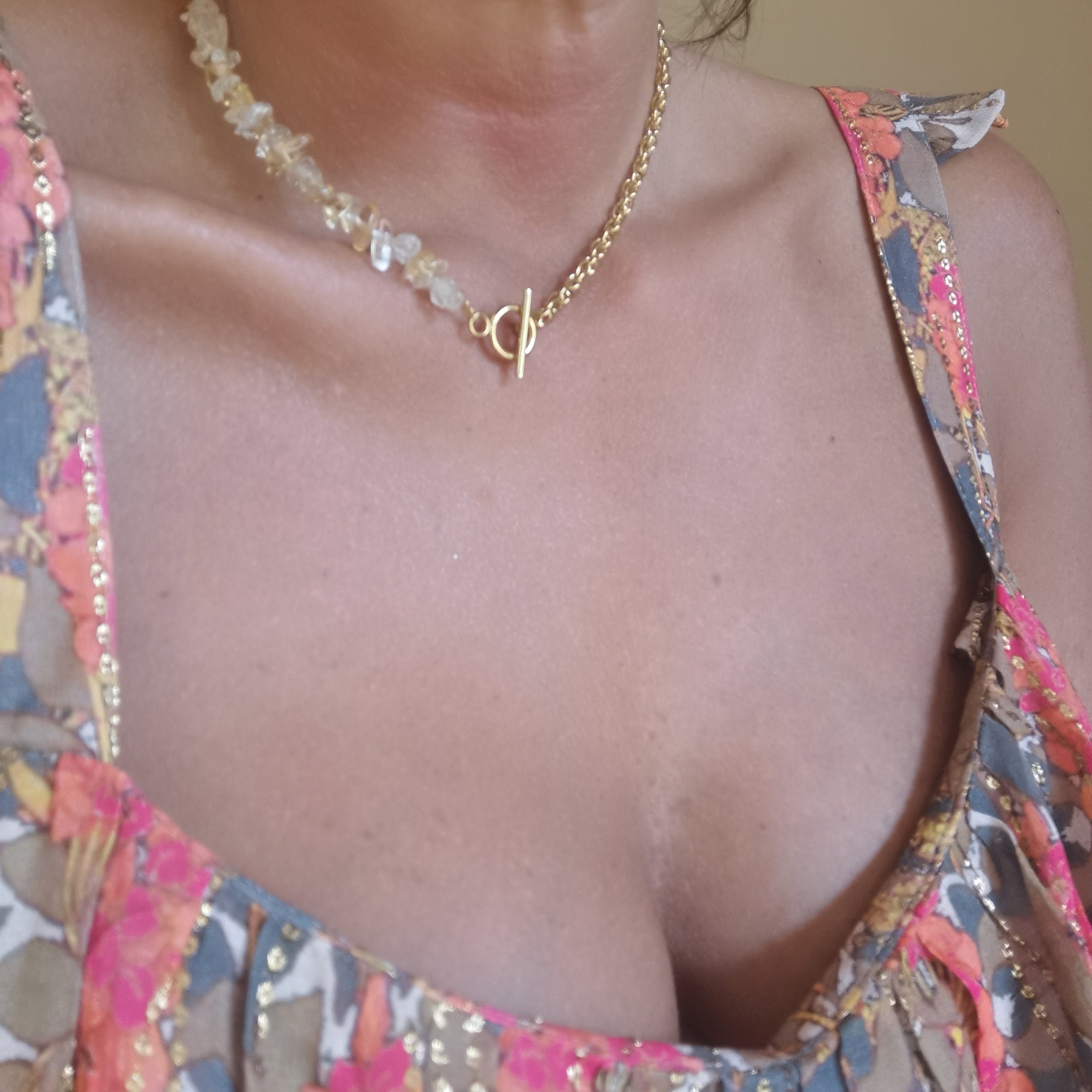 Orange moonstone necklace GINANDGER Orange