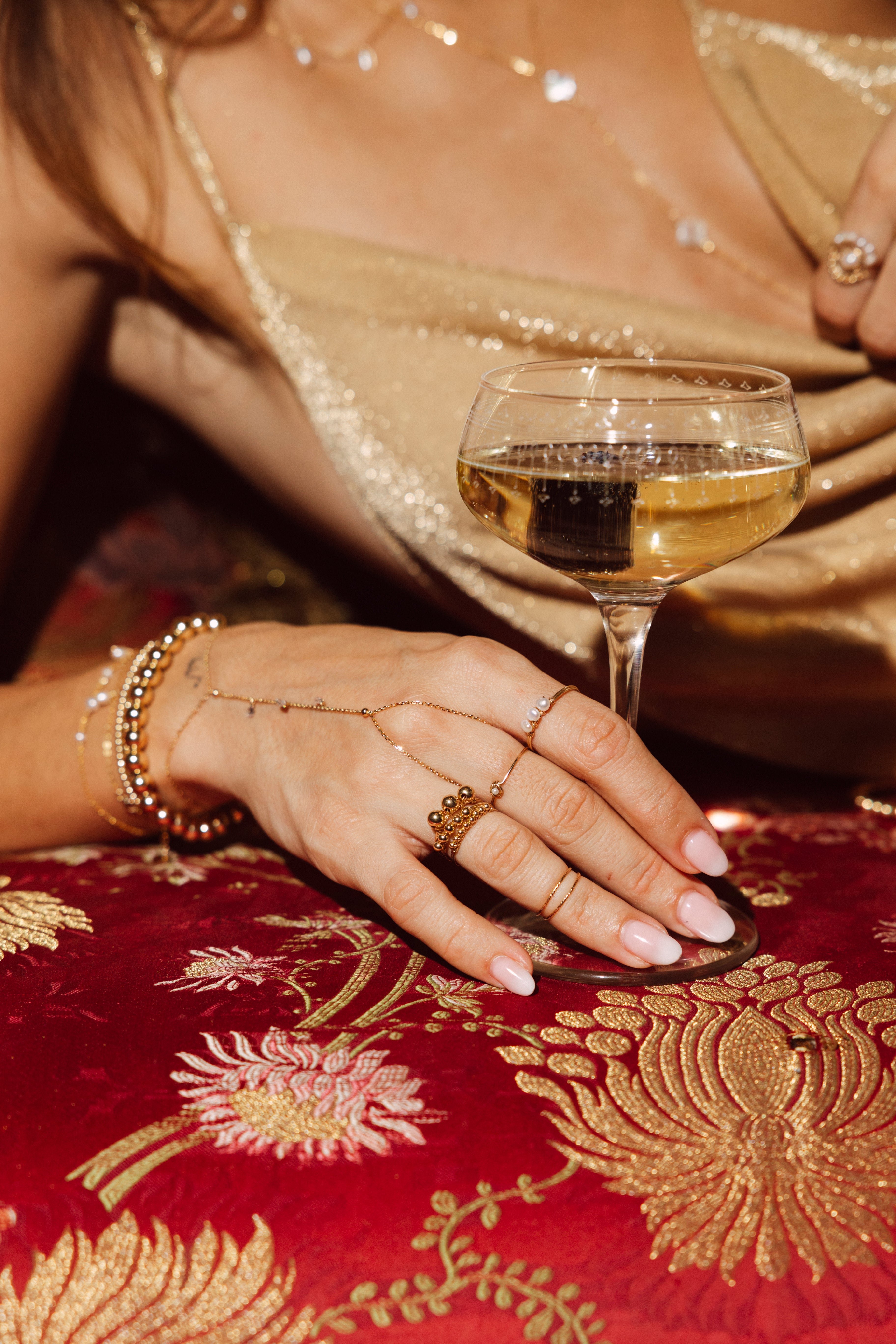 Beaded ring  YAY White