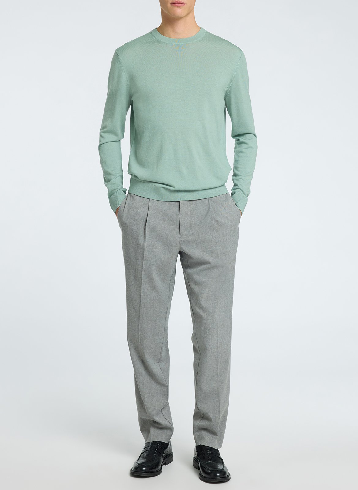 Straight pleated pants SELECTED Grey