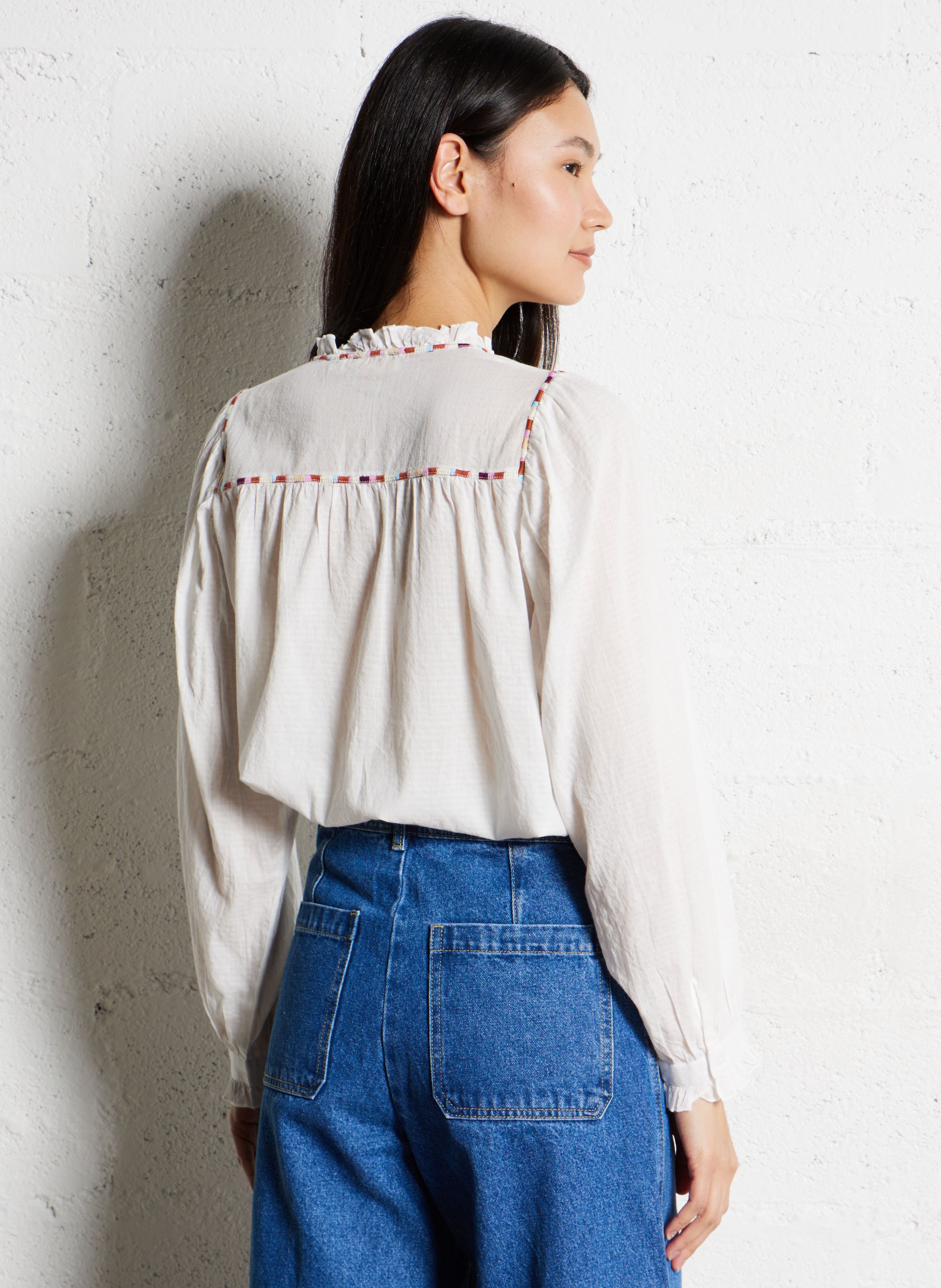 Blouse droite en coton LA PETITE ETOILE Blanc