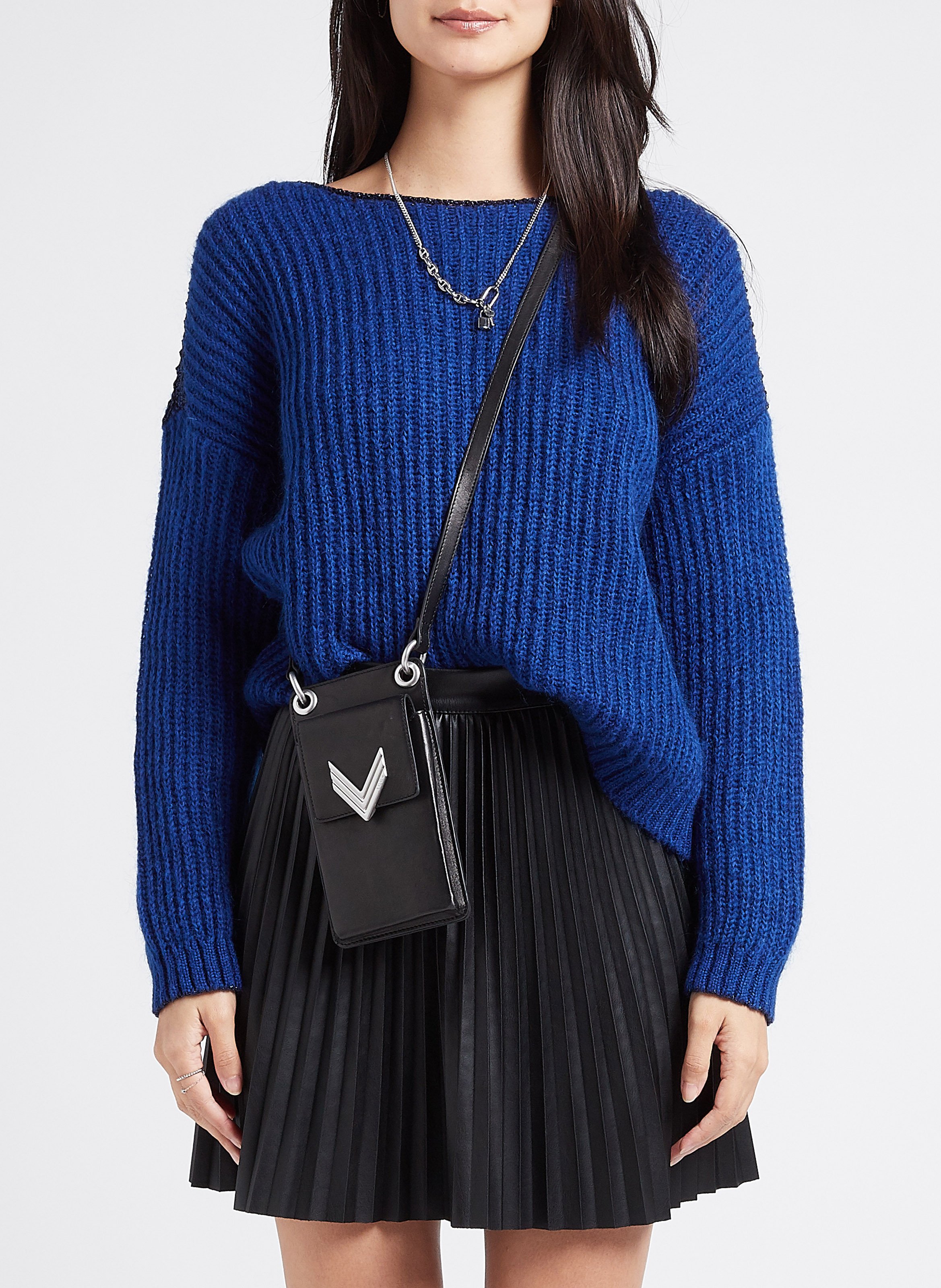 Multifunction leather clutch IKKS Black