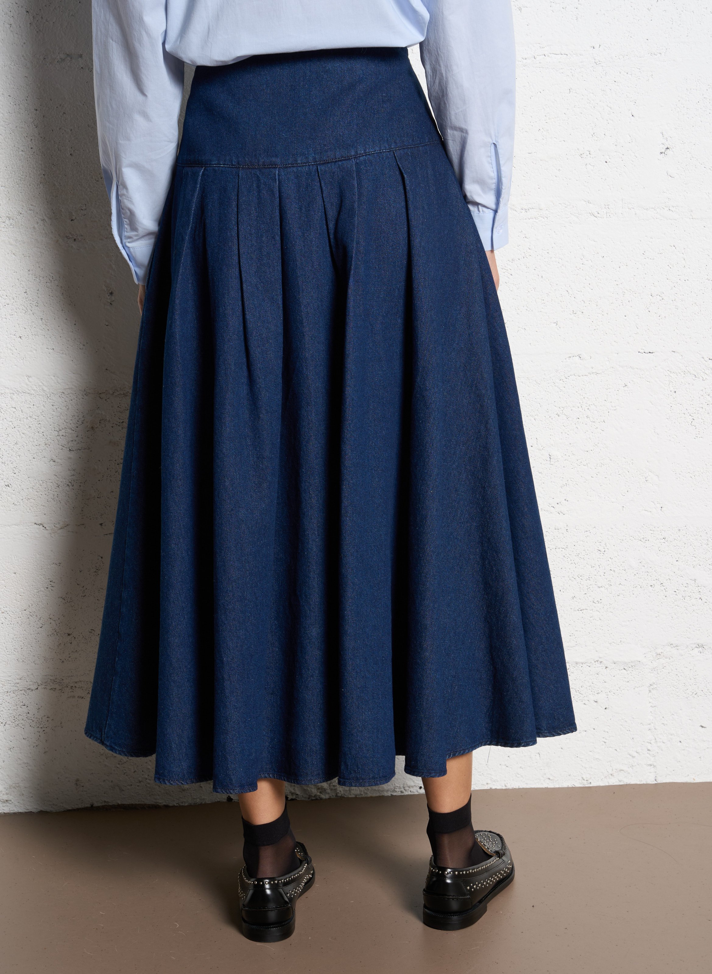 Midirock aus Baumwoll-Mix JC SOPHIE Gelb