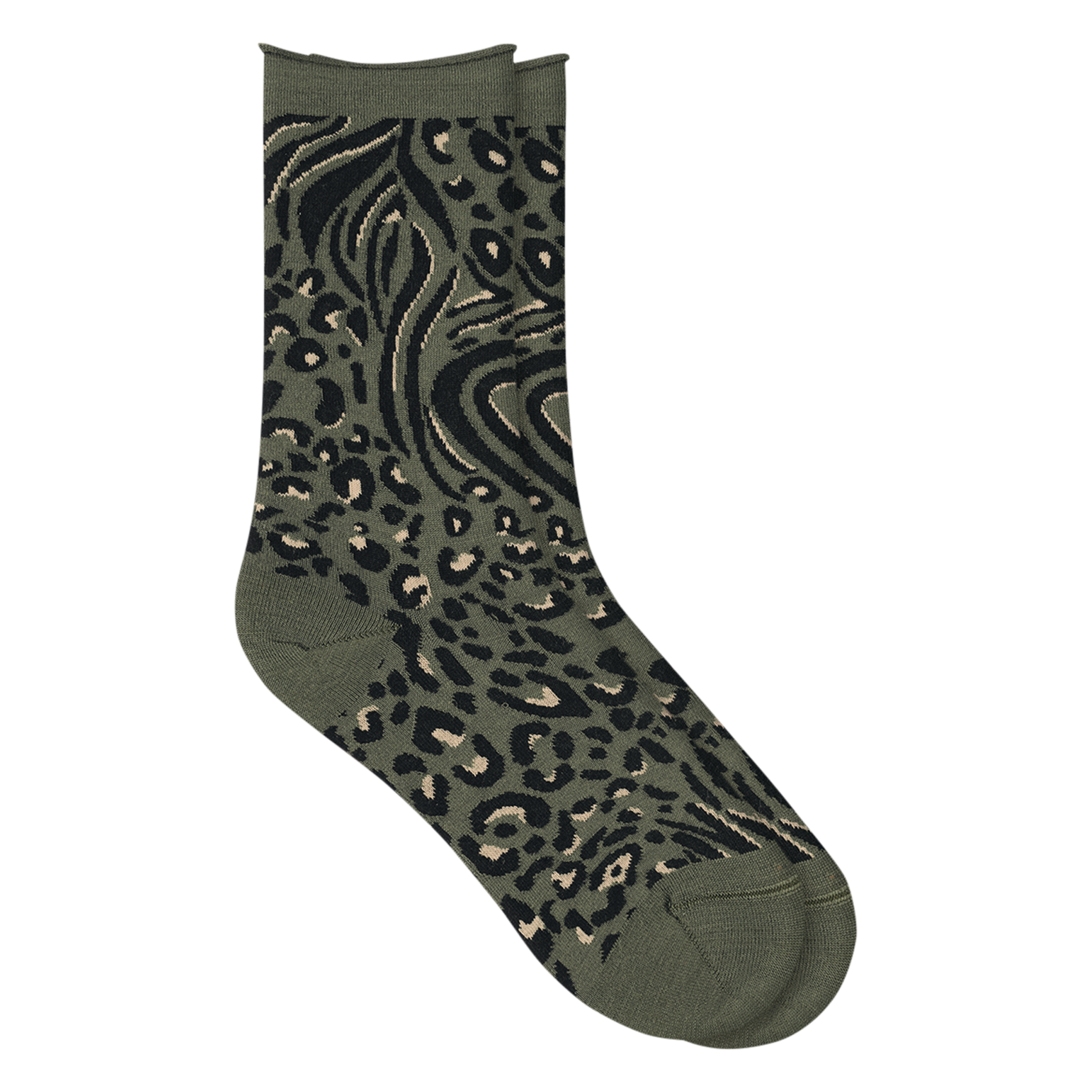 Long wool-blend socks BLEUFORET Khaki