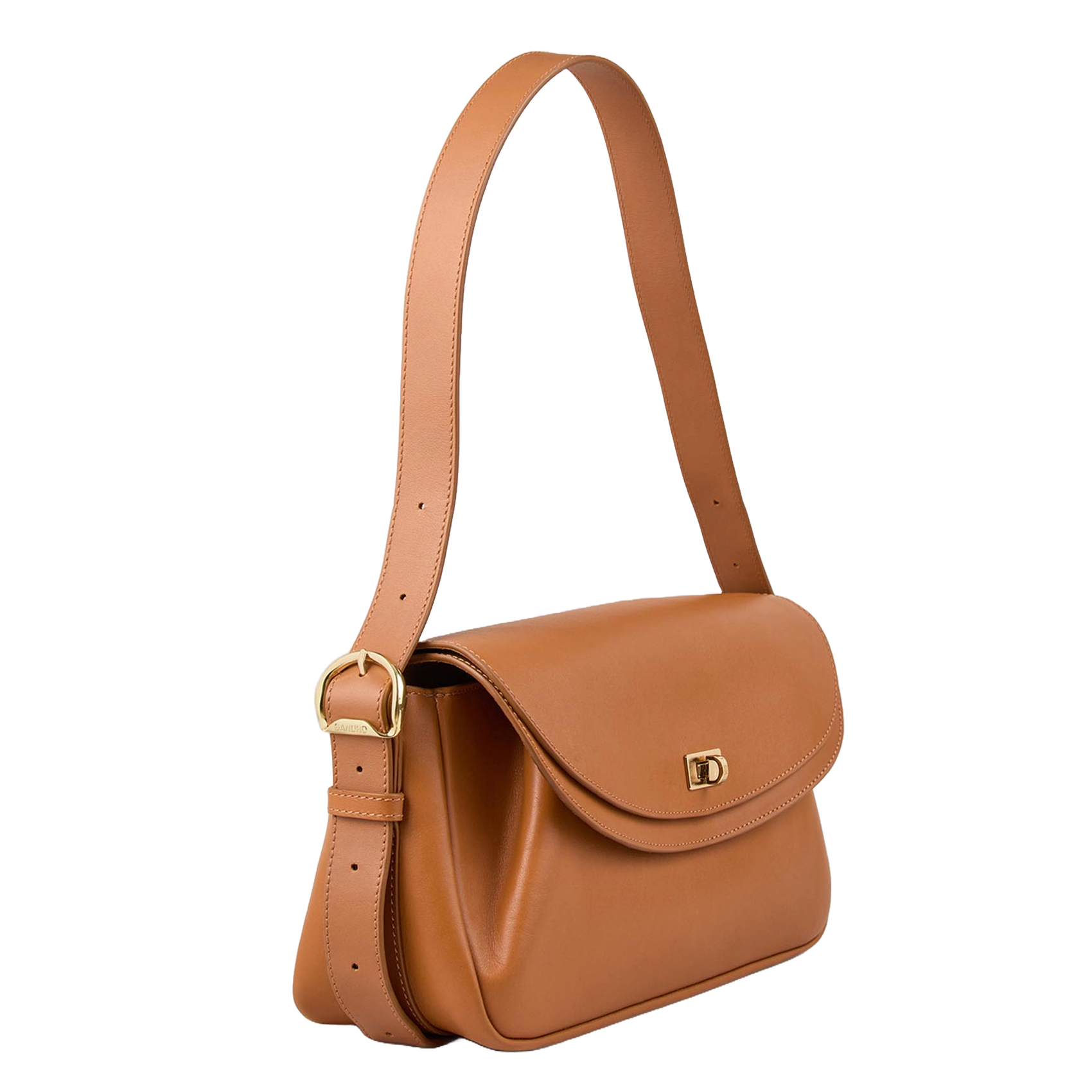 Bowlingtas van nerfleer met rits SANDRO Bruin